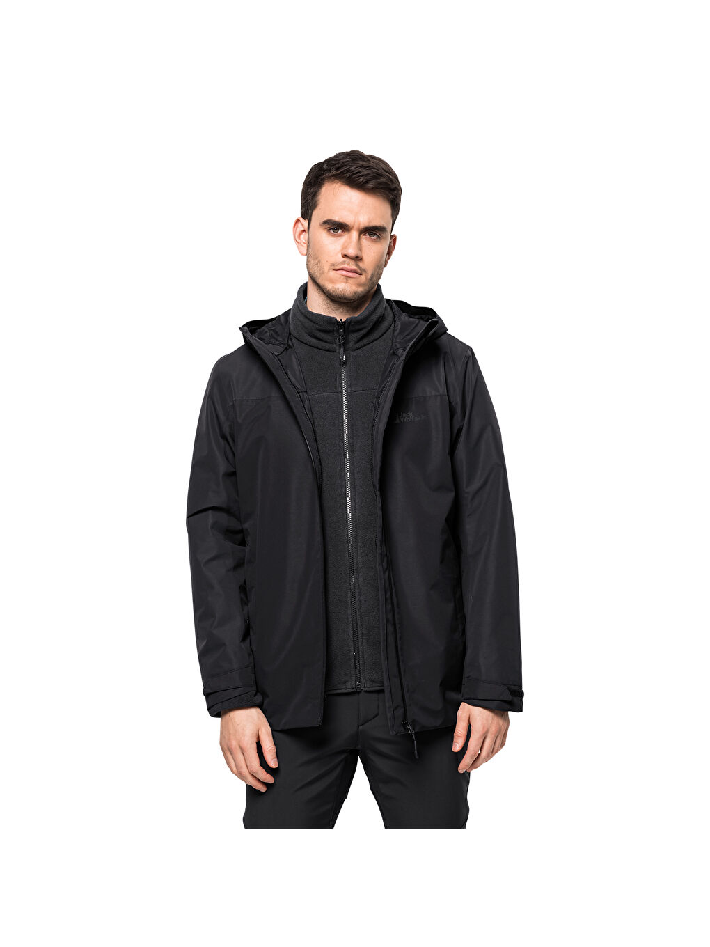 Siyah Erkek Kapüşonlu Kışlık Mont-4
