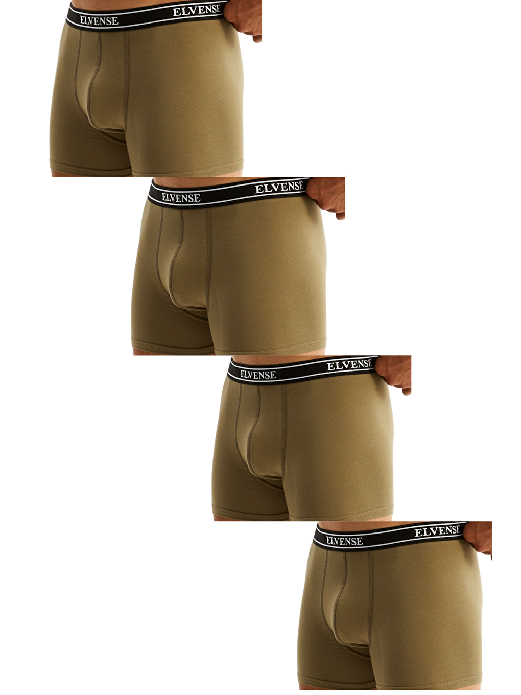 Yeşil Erkek Karışık Renk 4'lü Paket % 100 Pamuklu Elastanlı Kutulu Boxer-1