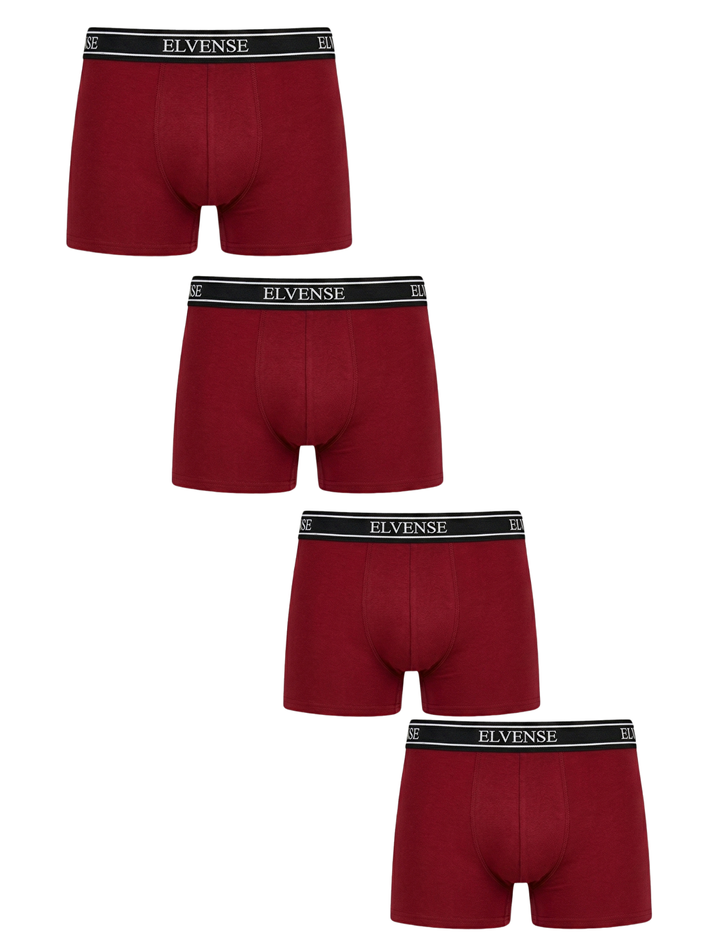 Bordo Erkek Karışık Renk 4'lü Paket % 100 Pamuklu Elastanlı Kutulu Boxer-1