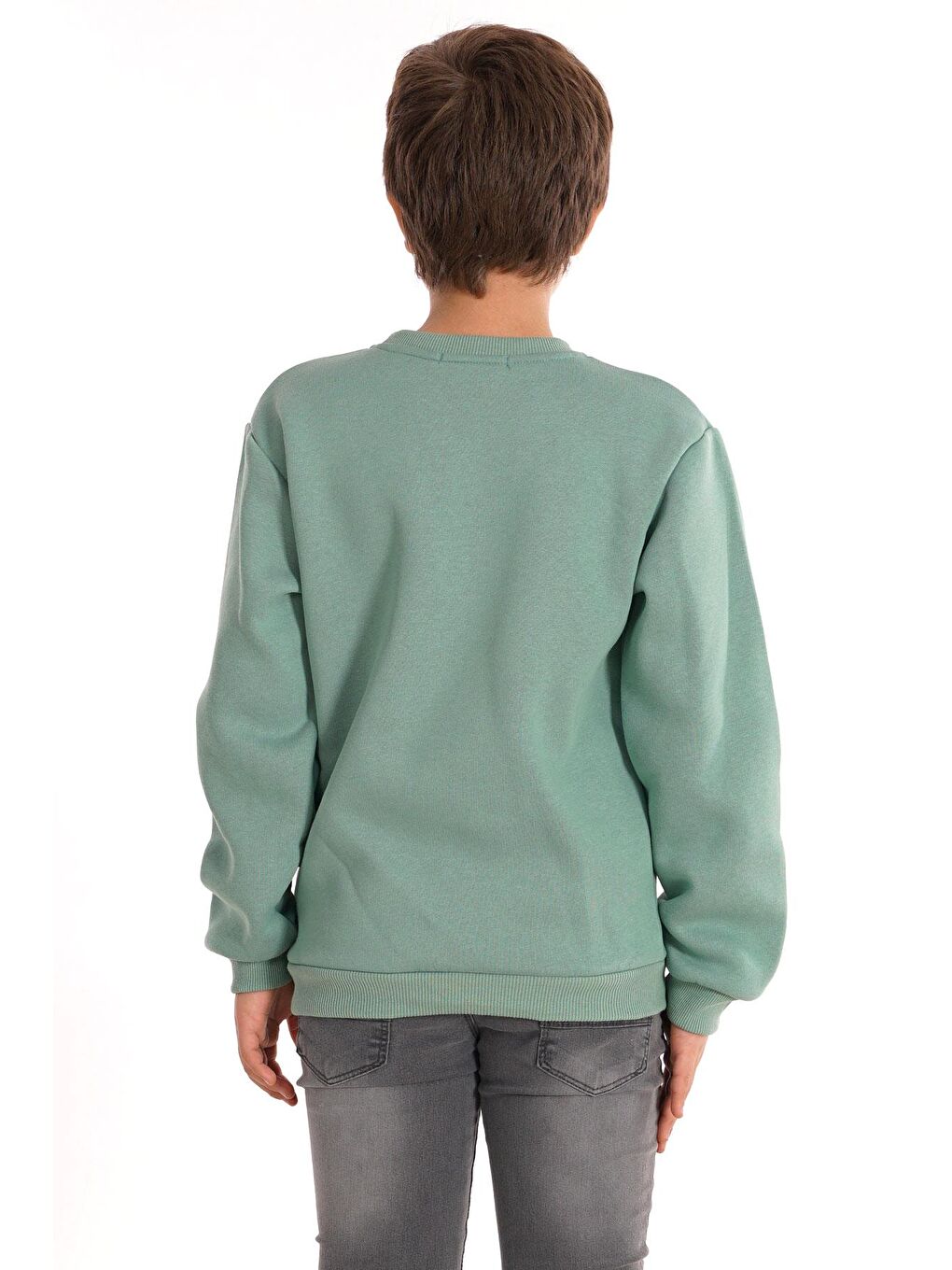 Yeşil Hello Guest Baskılı Çağla Renk Erkek Çocuk Sweat-5