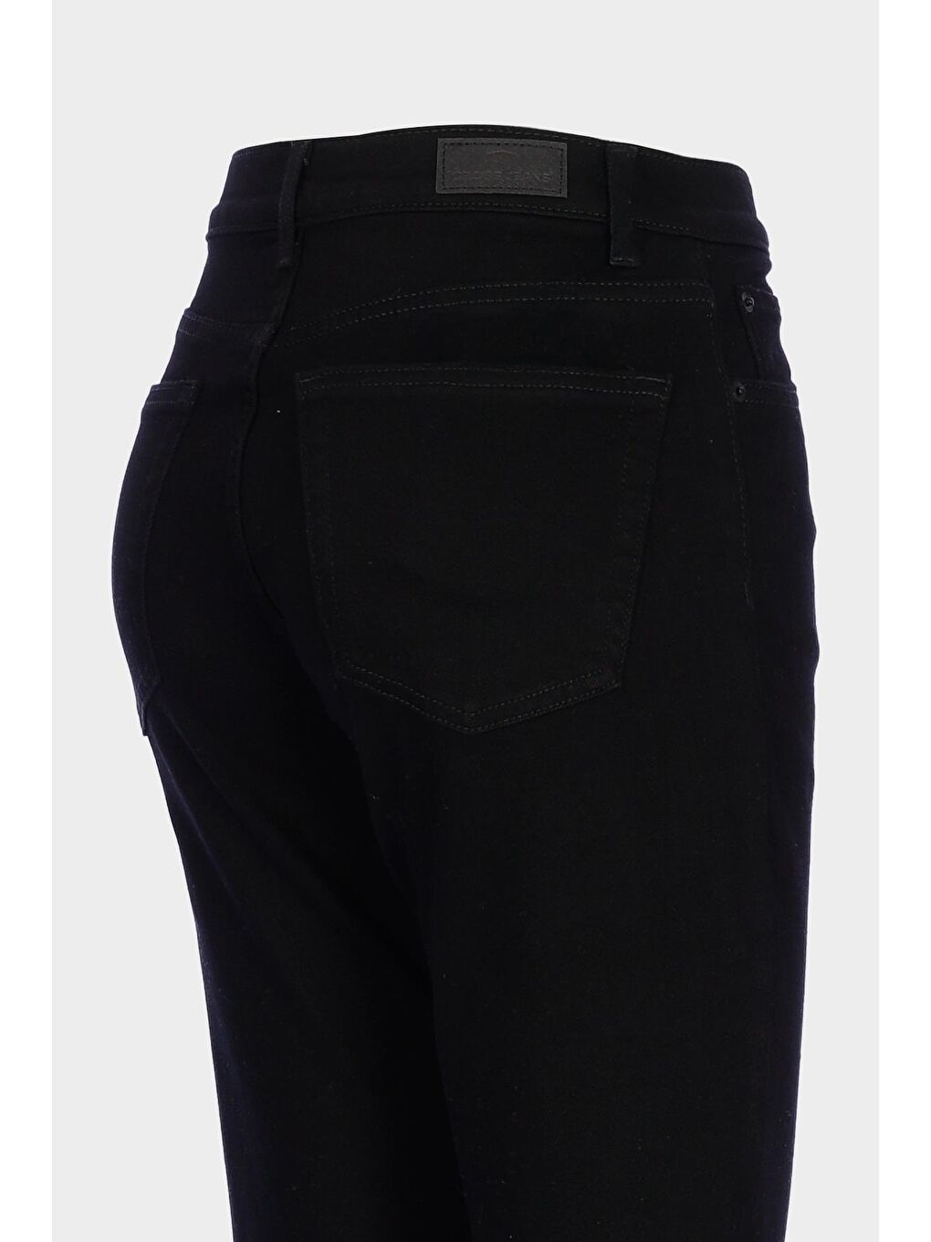 Sydney Siyah Yüksek Bel Patı Fermuarlı Slim Fit Jean Pantolon C 4529-095-2