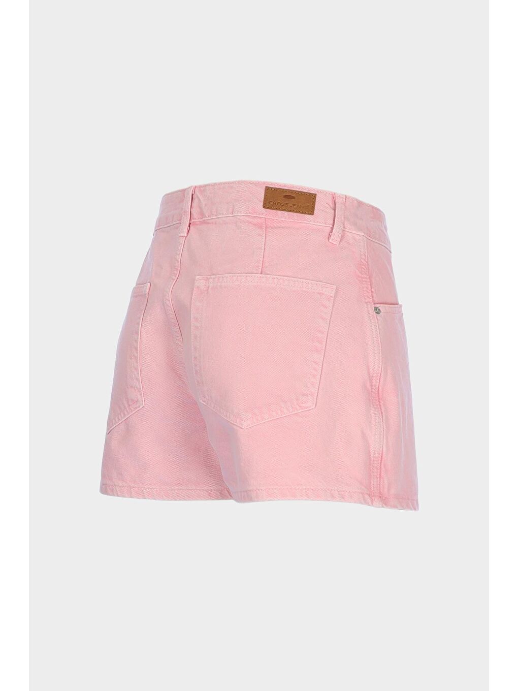 Pembe Yüksek Bel Jean Şort Etek C 4534-110-2