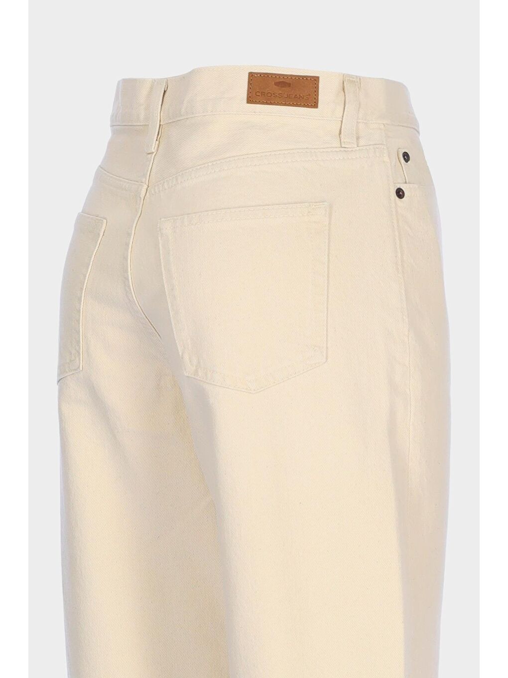 Ariana Ekru Yüksek Bel Patı Fermuarlı Mom Jean Pantolon C 4525-190-2