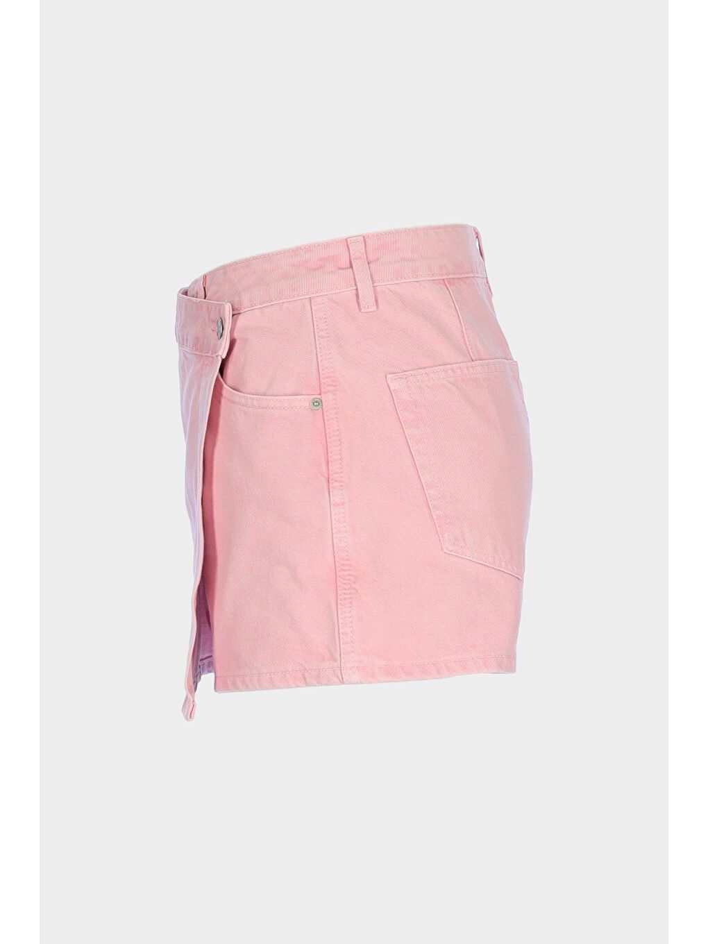 Pembe Yüksek Bel Jean Şort Etek C 4534-110-3