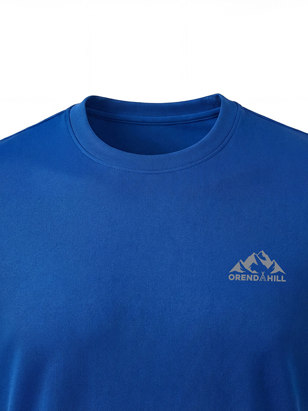 Mavi ORENDAHILL Erkek Spor Tişört Hızlı Kuruyan Esnek Regular Fit Basic Gym Activewear-3