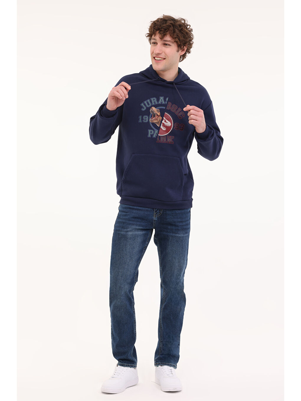 ML JURASSIC 17PK-253 4PR Lacivert Erkek Kapüşonlu Sweatshirt-2