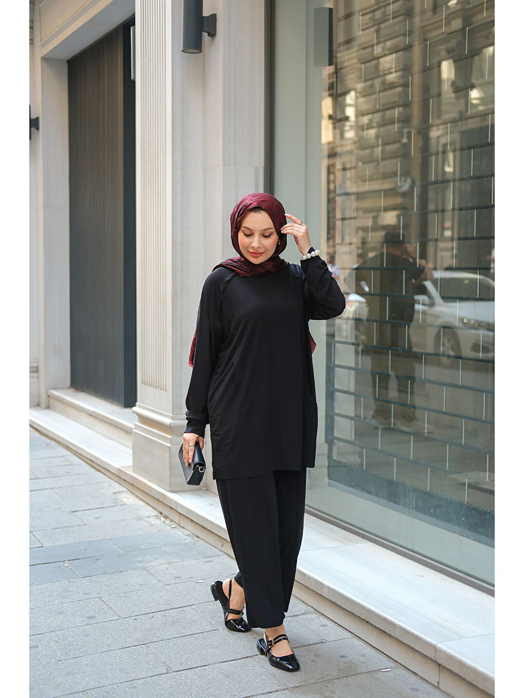 Kadın Parça Detay İkili Takım Siyah