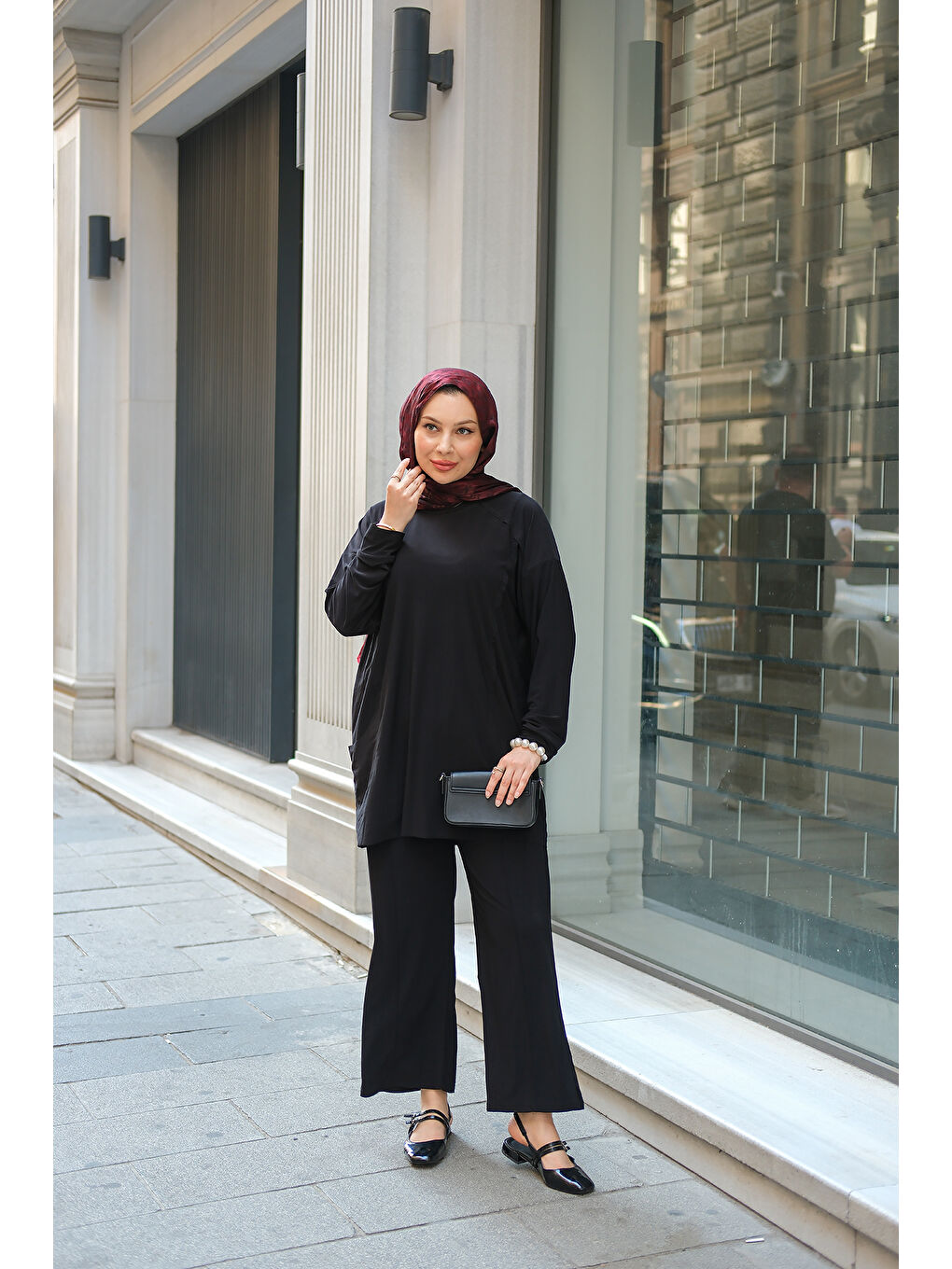 Kadın Parça Detay İkili Takım Siyah-1