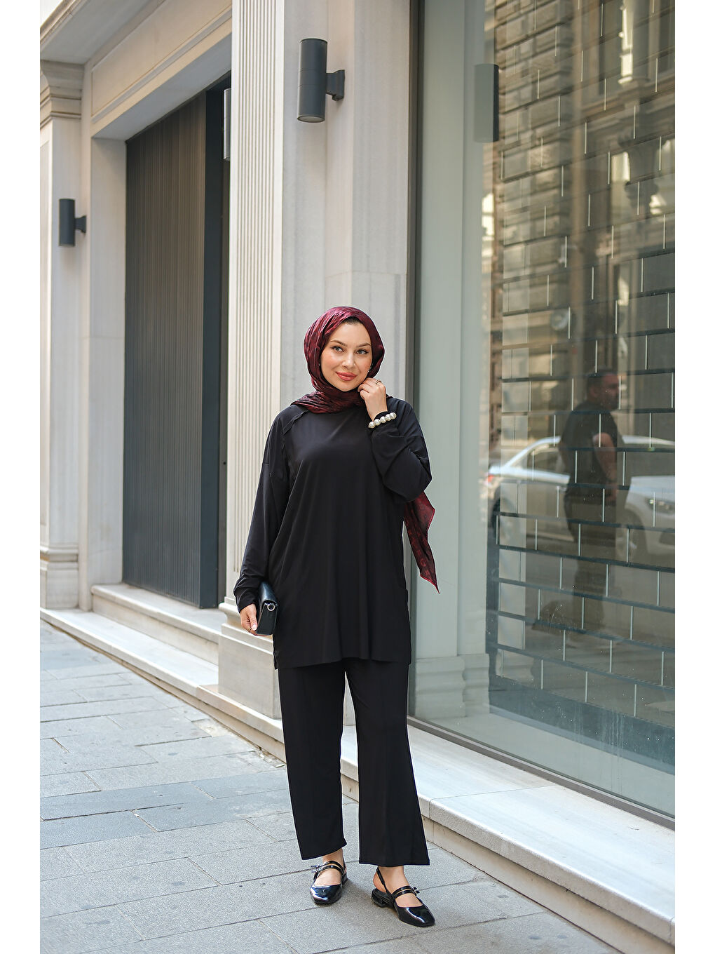 Kadın Parça Detay İkili Takım Siyah-2