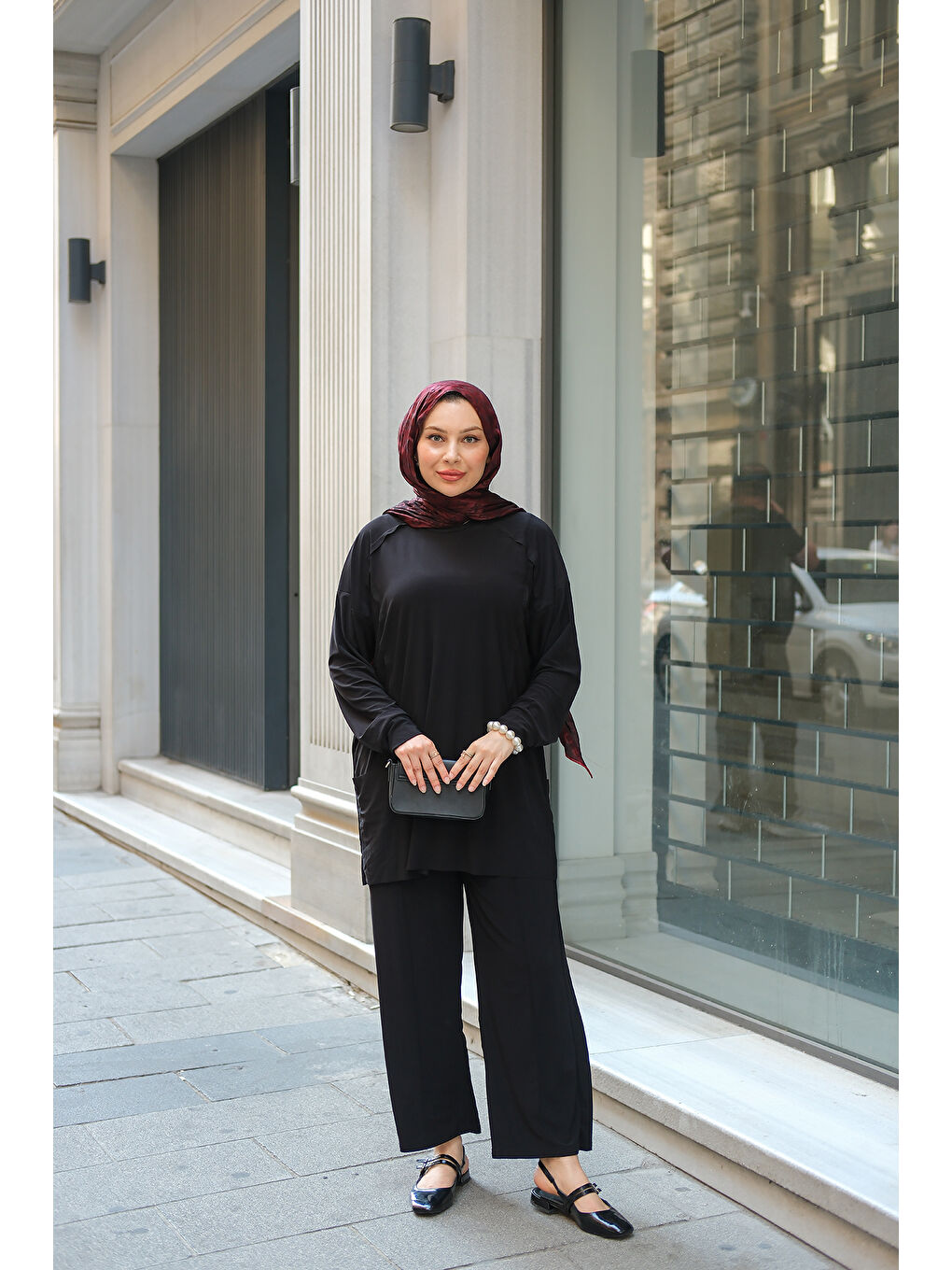 Kadın Parça Detay İkili Takım Siyah-3