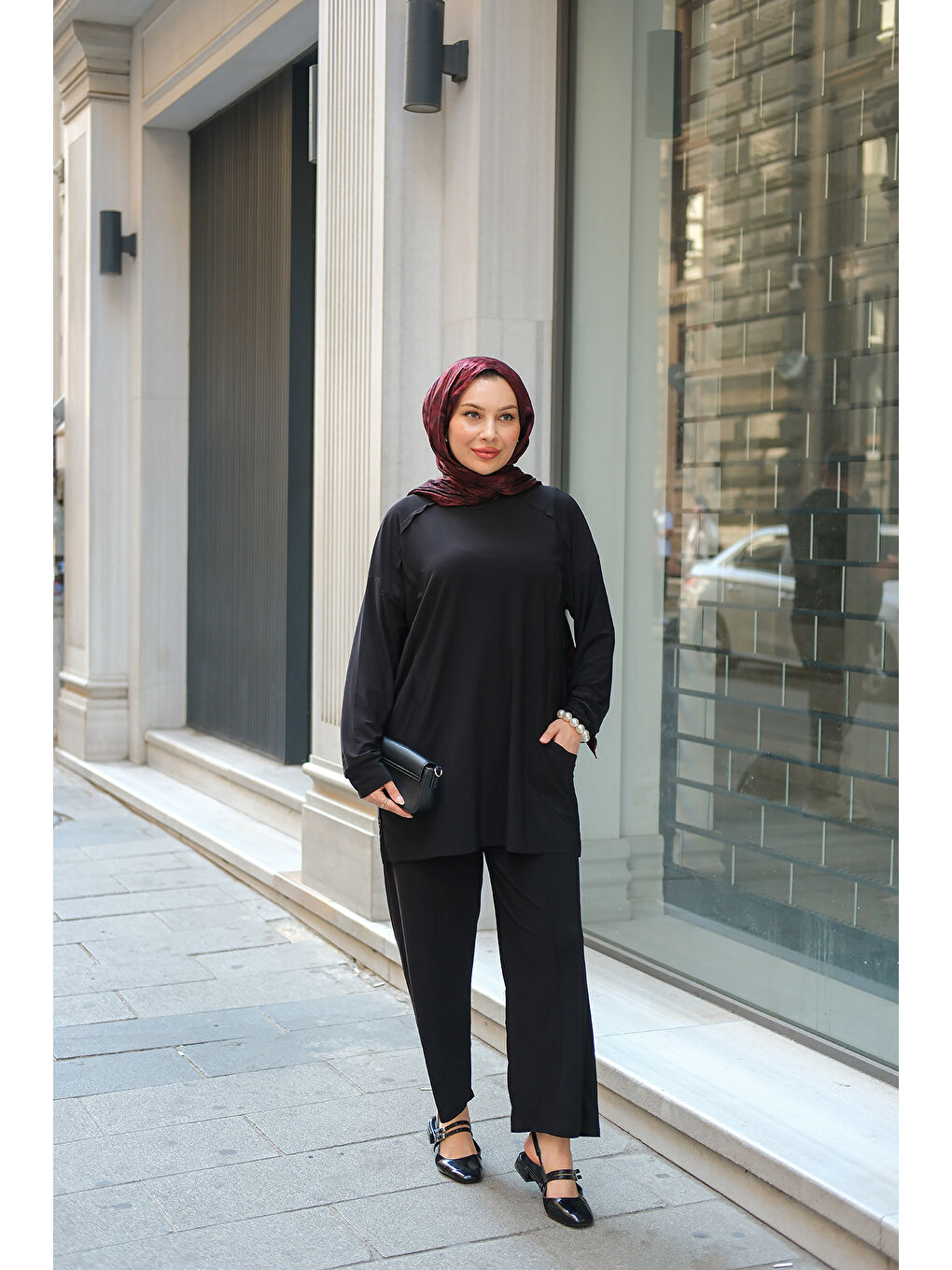 Kadın Parça Detay İkili Takım Siyah-4