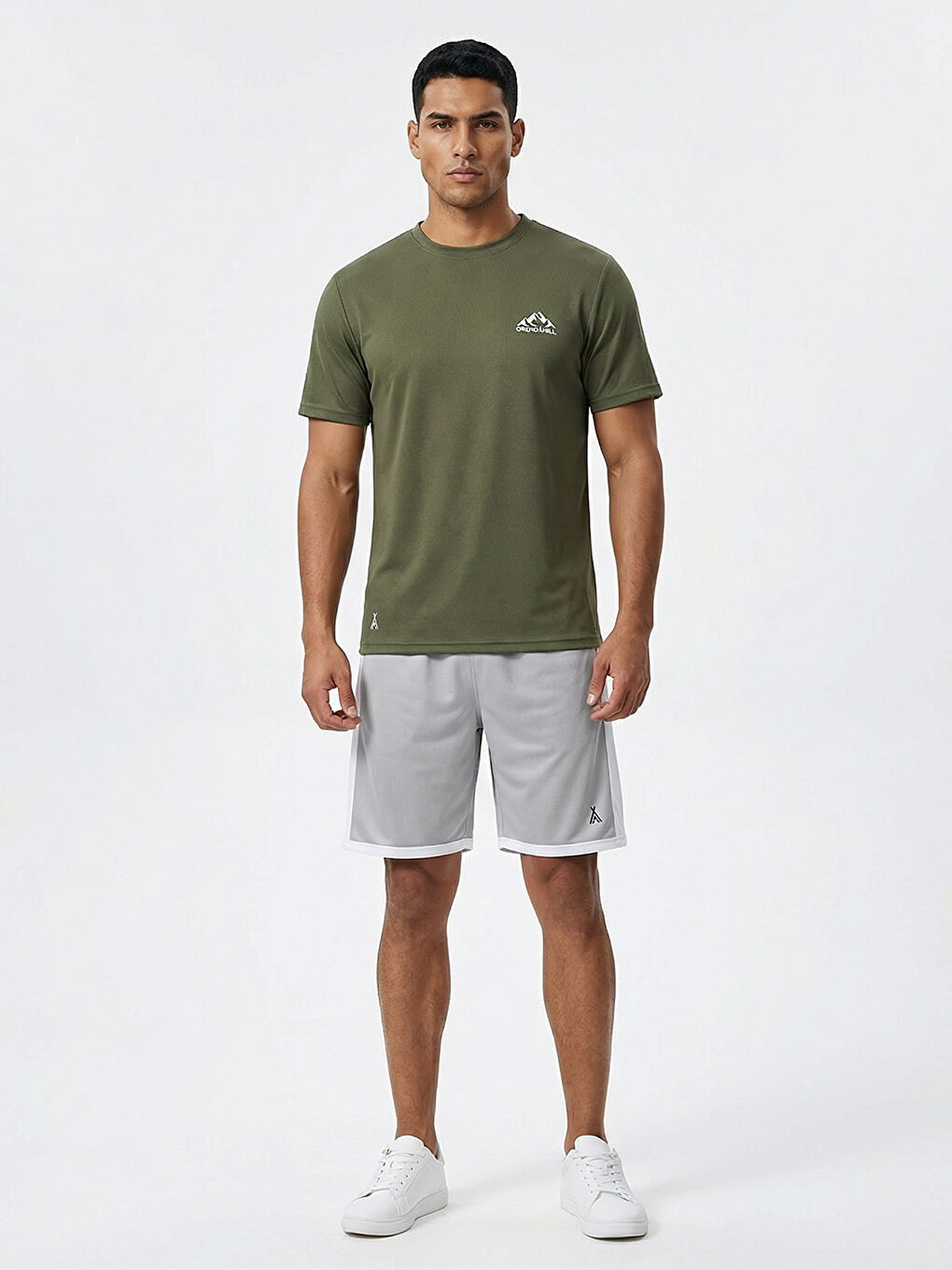 Haki ORENDAHILL Erkek Spor Tişört Hızlı Kuruyan Esnek Regular Fit Basic Gym Activewear-1