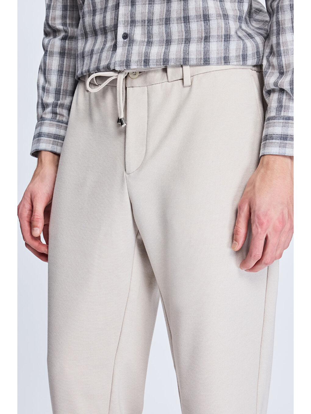 Bej Taş Dinamik Fit Desenli Yandan Cepli Casual Jogger Pantolon-2