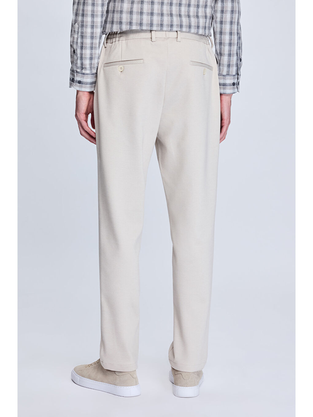 Bej Taş Dinamik Fit Desenli Yandan Cepli Casual Jogger Pantolon-3