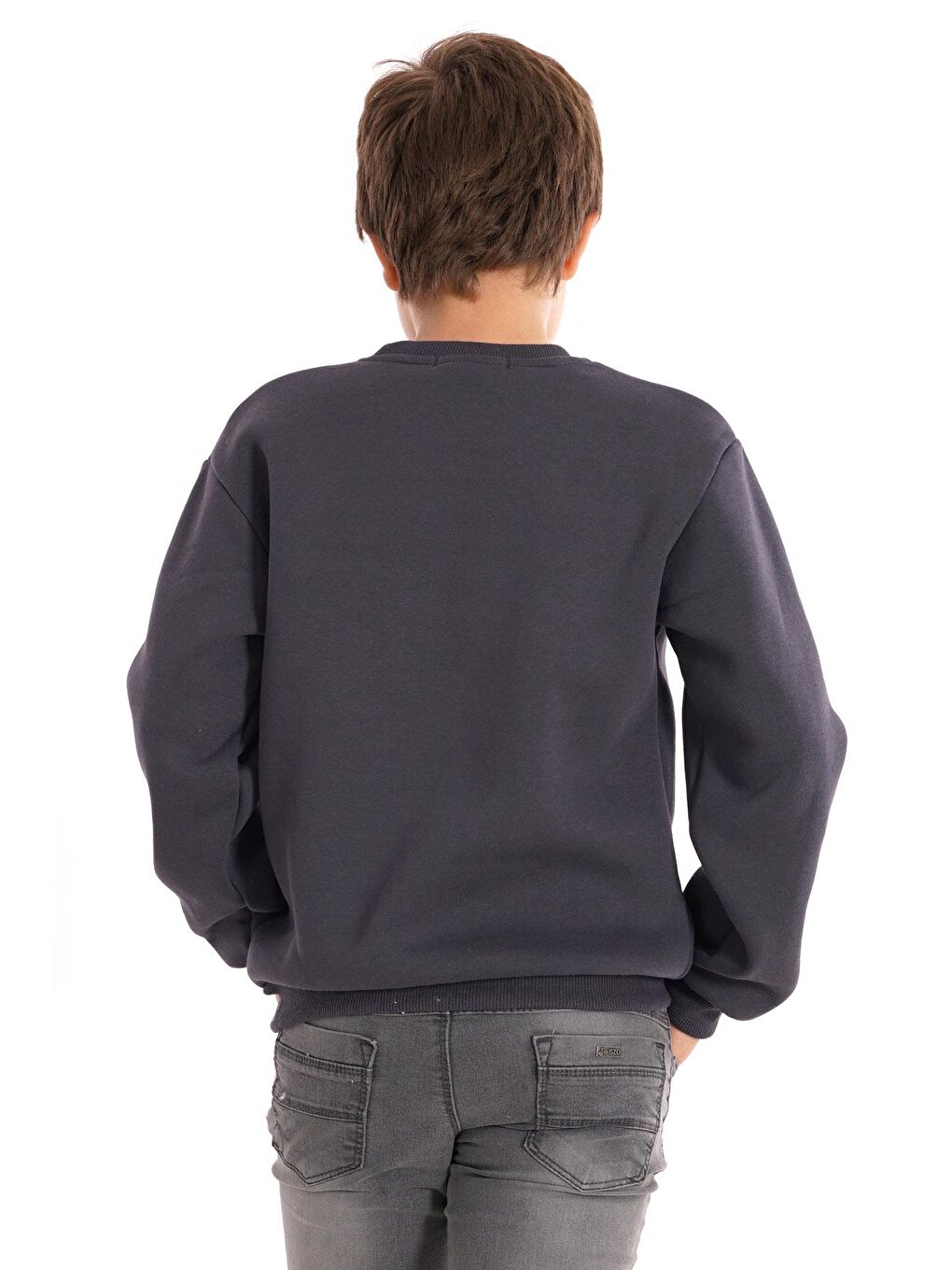 Gri Hello Guest Baskılı Füme Renk Erkek Çocuk Sweat-7