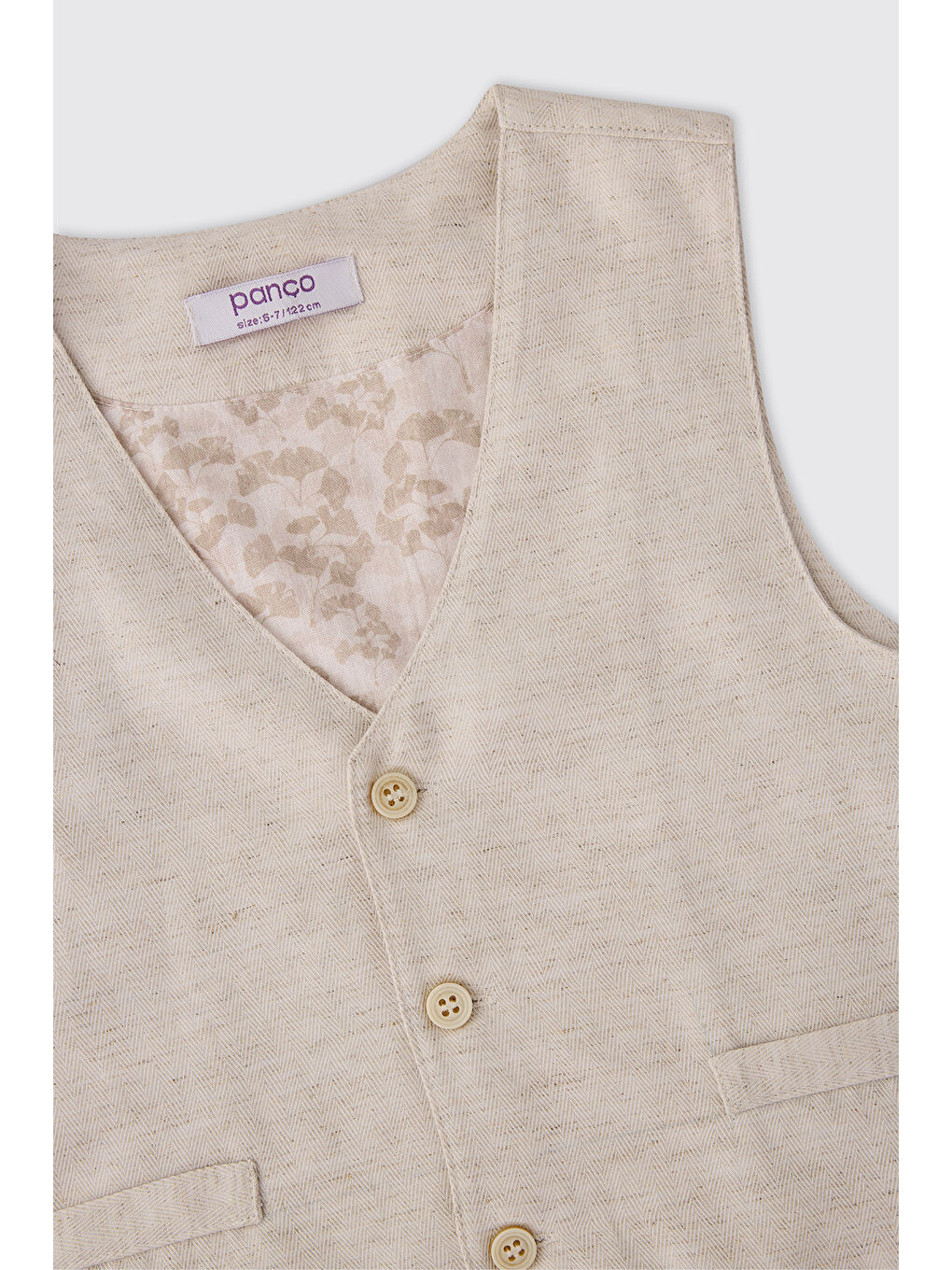 Erkek Çocuk Desenli Bej Yelek-2