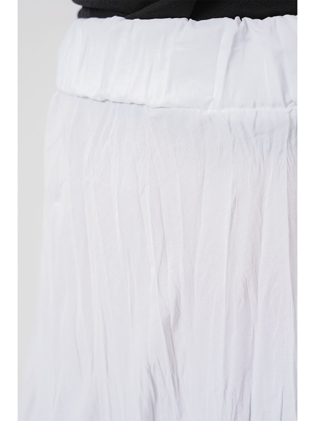 Kadın Uzun Kırışık Etek 8042 - Beyaz-4