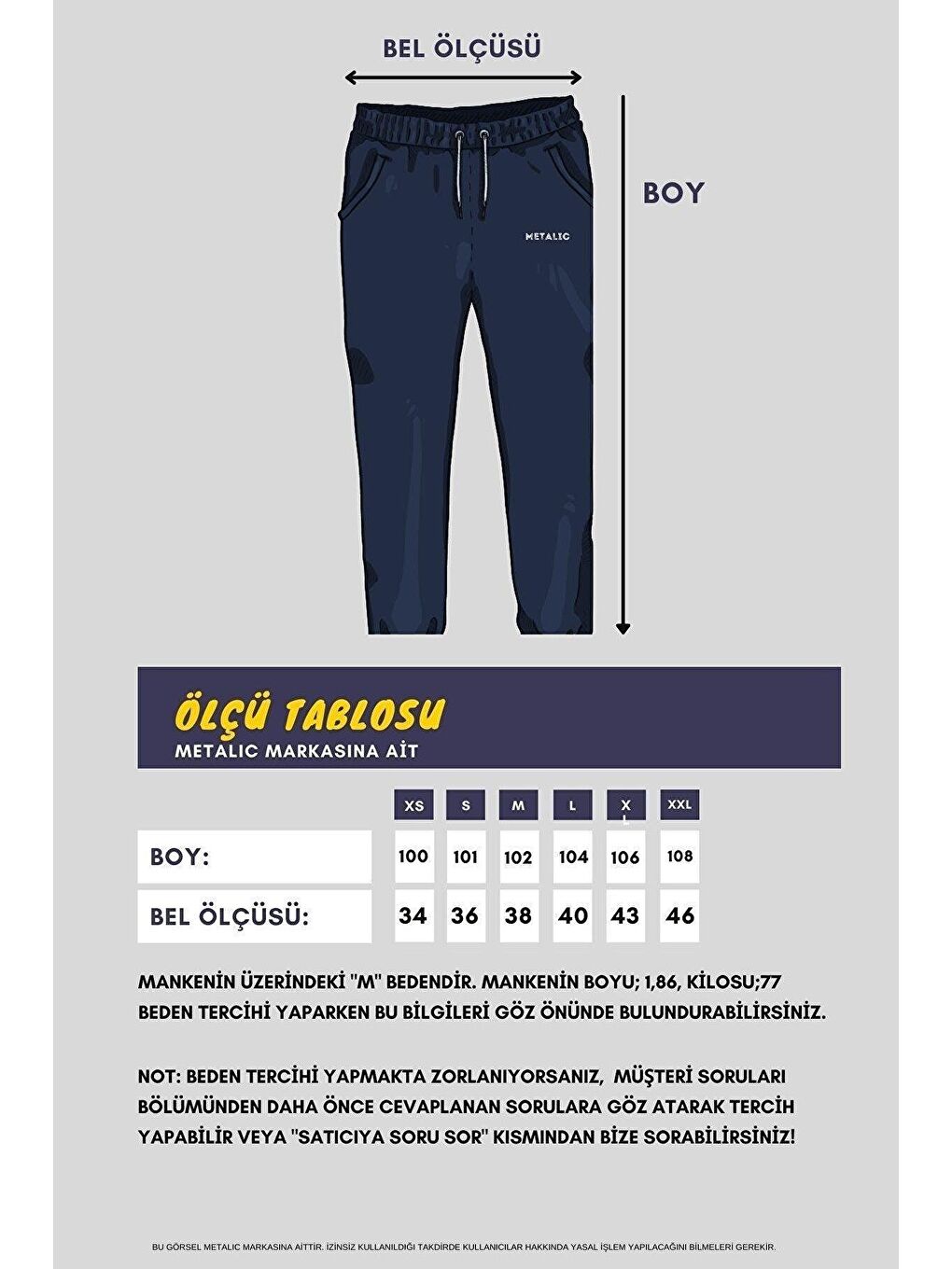 MMETALIC Siyah Erkek İçi Polarlı Slim Fit Paça Lastikli  Jogger Eşofman Altı - 5