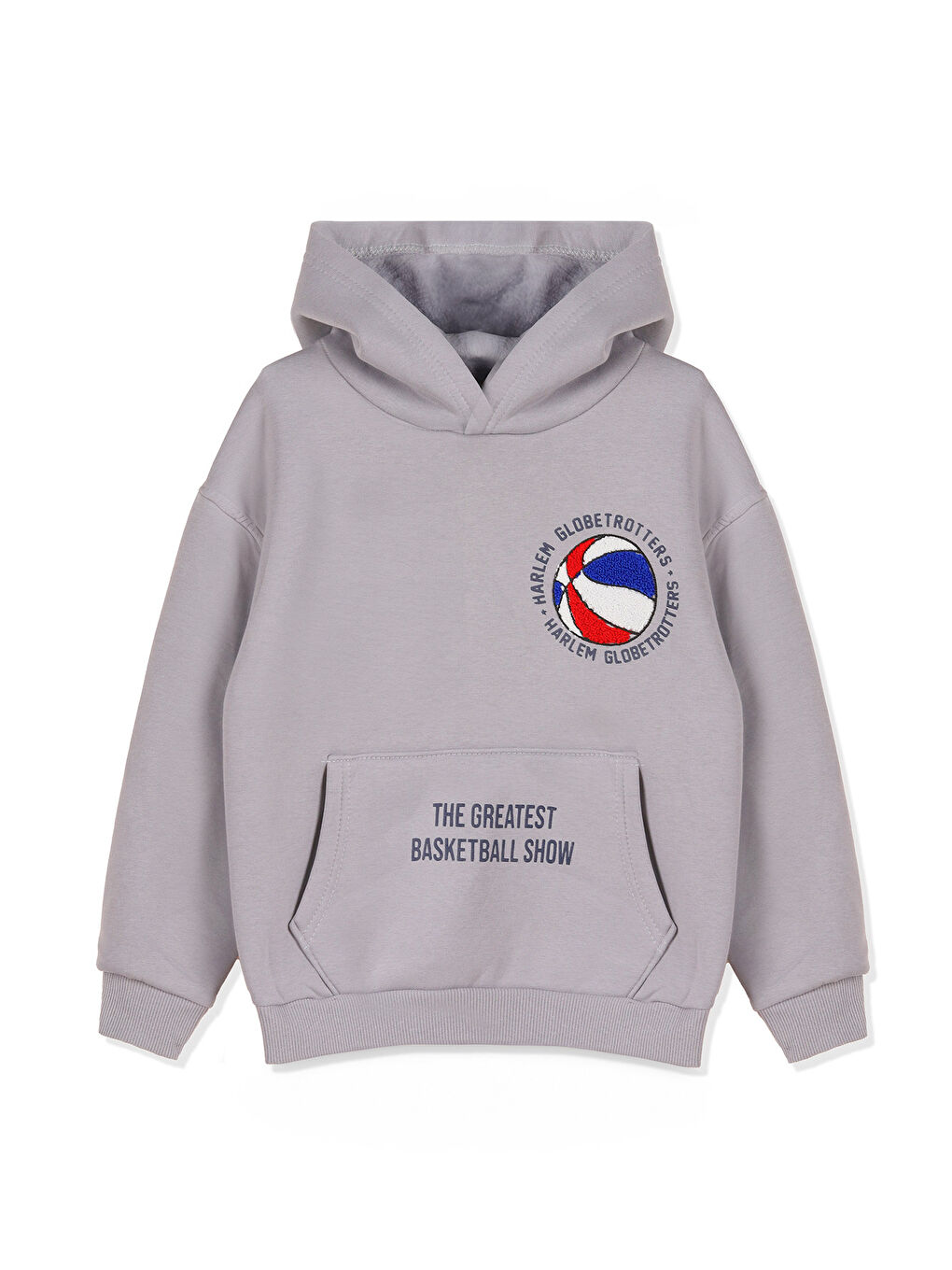 Gri Erkek Çocuk Kapüşonlu Uzun Kollu Sweatshirt