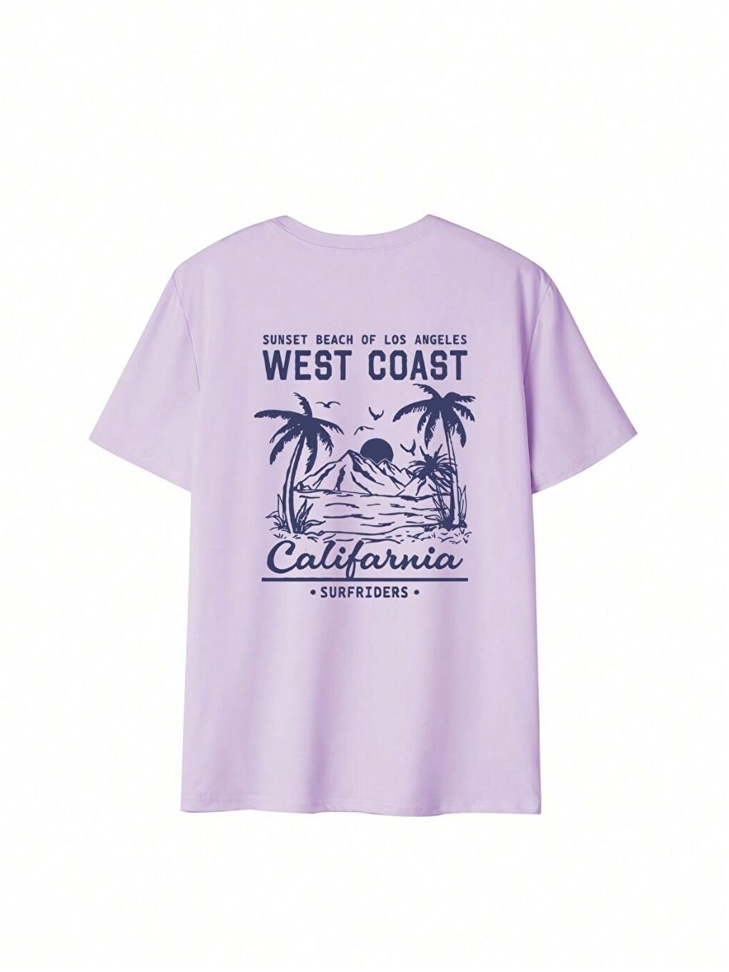 Kadın Lila  West Coast Calif Baskı Regular Fit Tişört