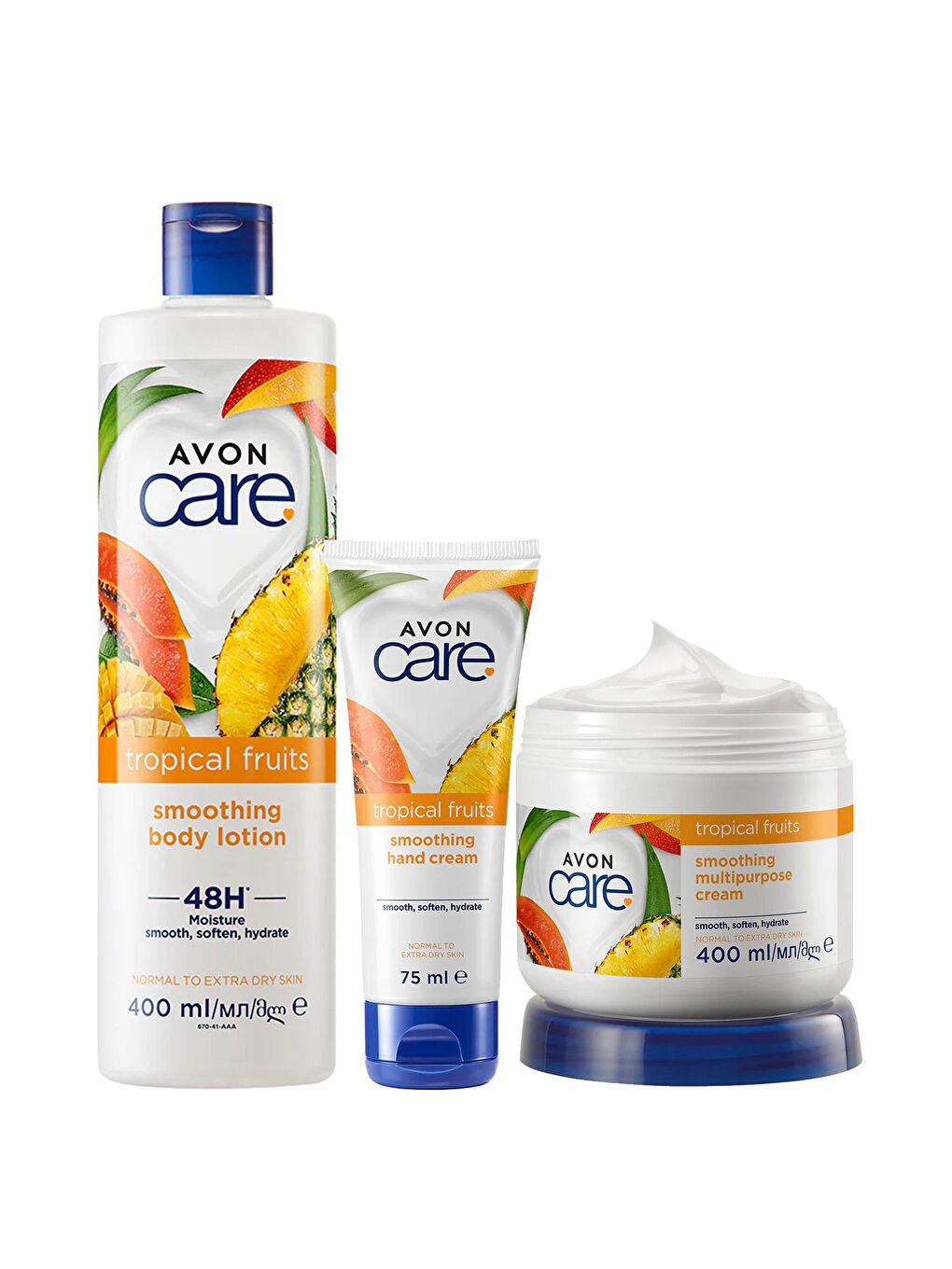 AVON Renksiz Care Tropical Fruits Ananas, Mango ve Papaya Özlü Krem Paketi