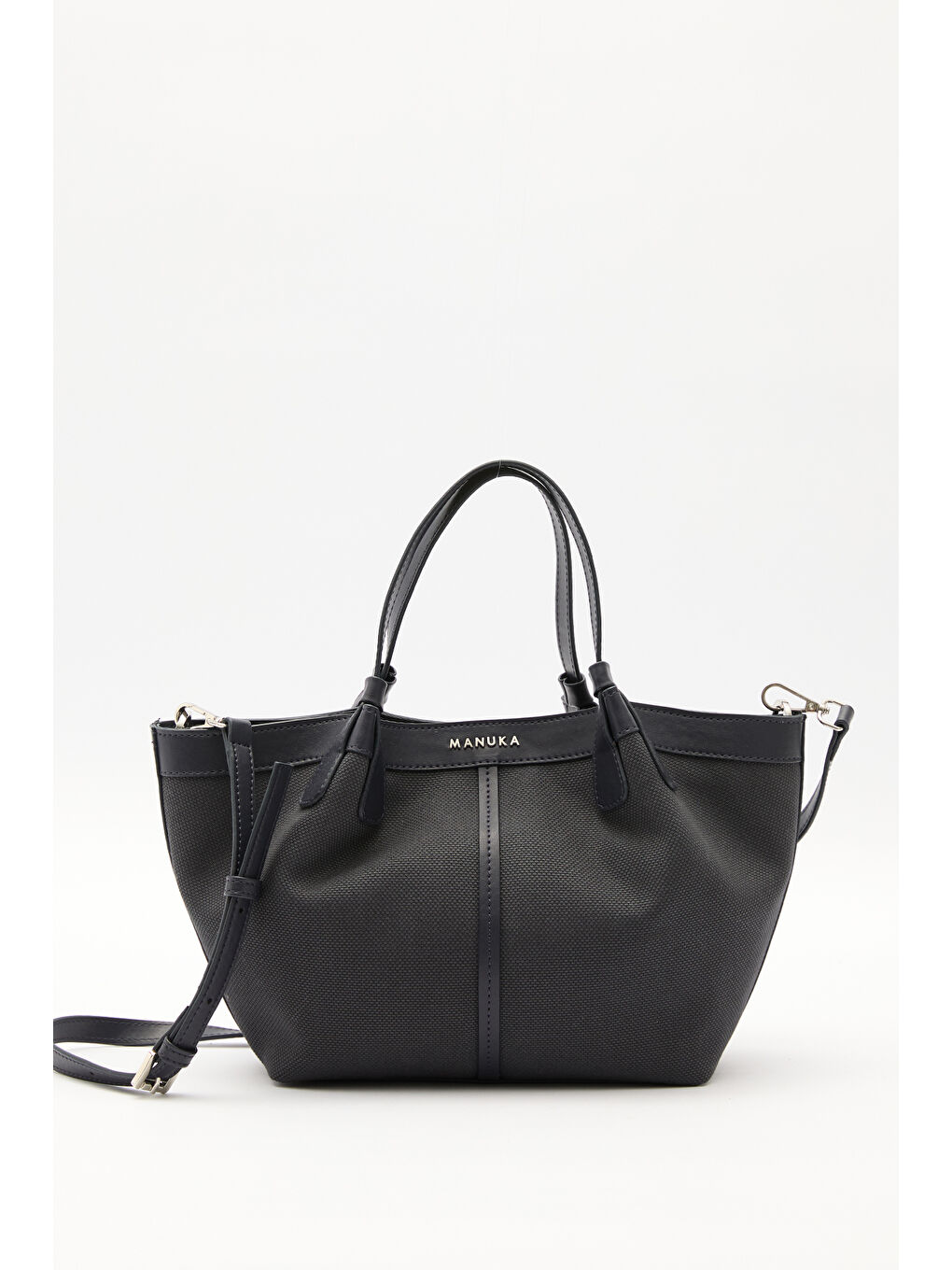 Kanvas Dikiş Detaylı Mini Çanta Lacivert