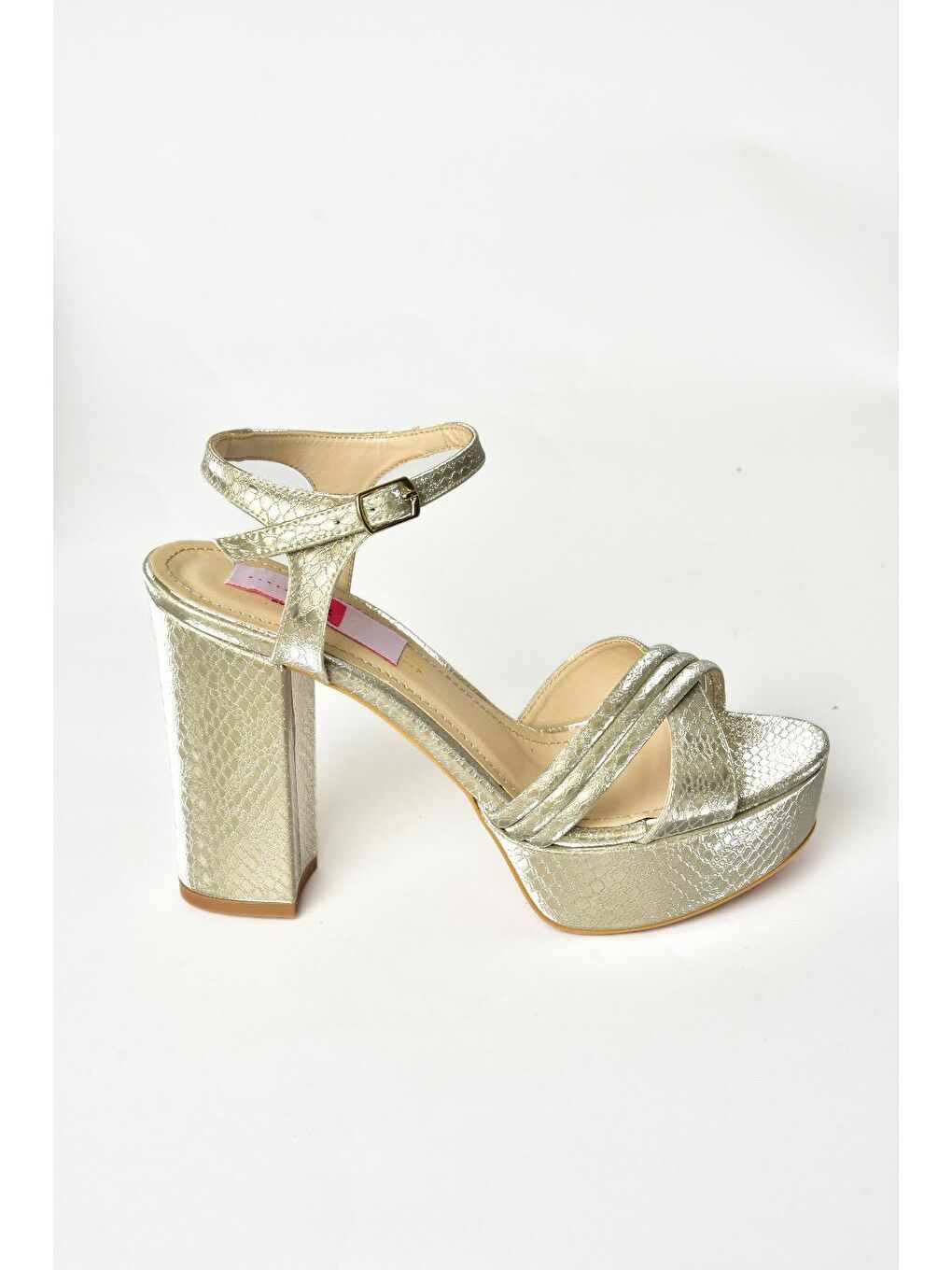 Sarı S8202044 Altın Kadın Topuklu Ayakkabı-4