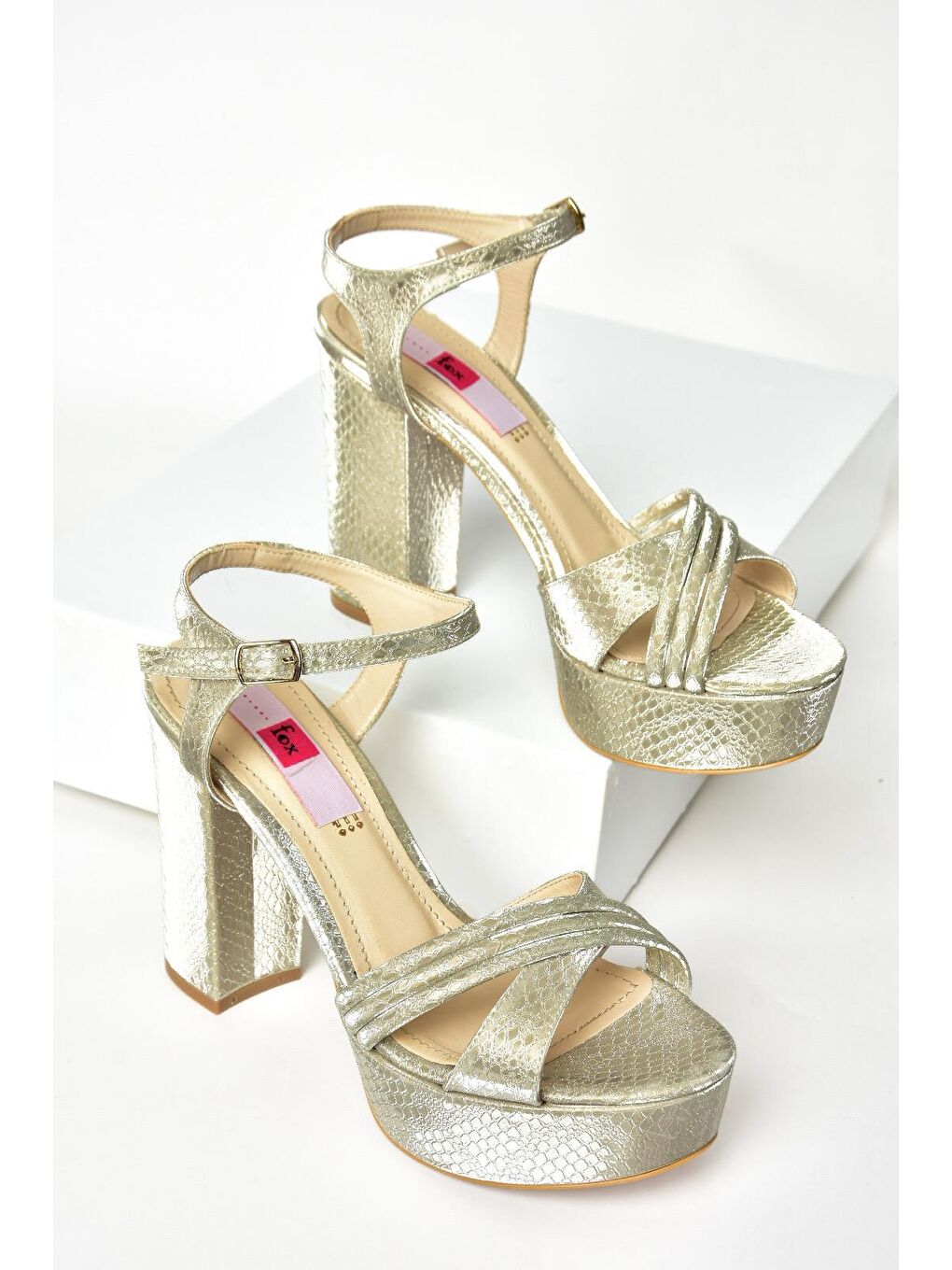 Sarı S8202044 Altın Kadın Topuklu Ayakkabı-6