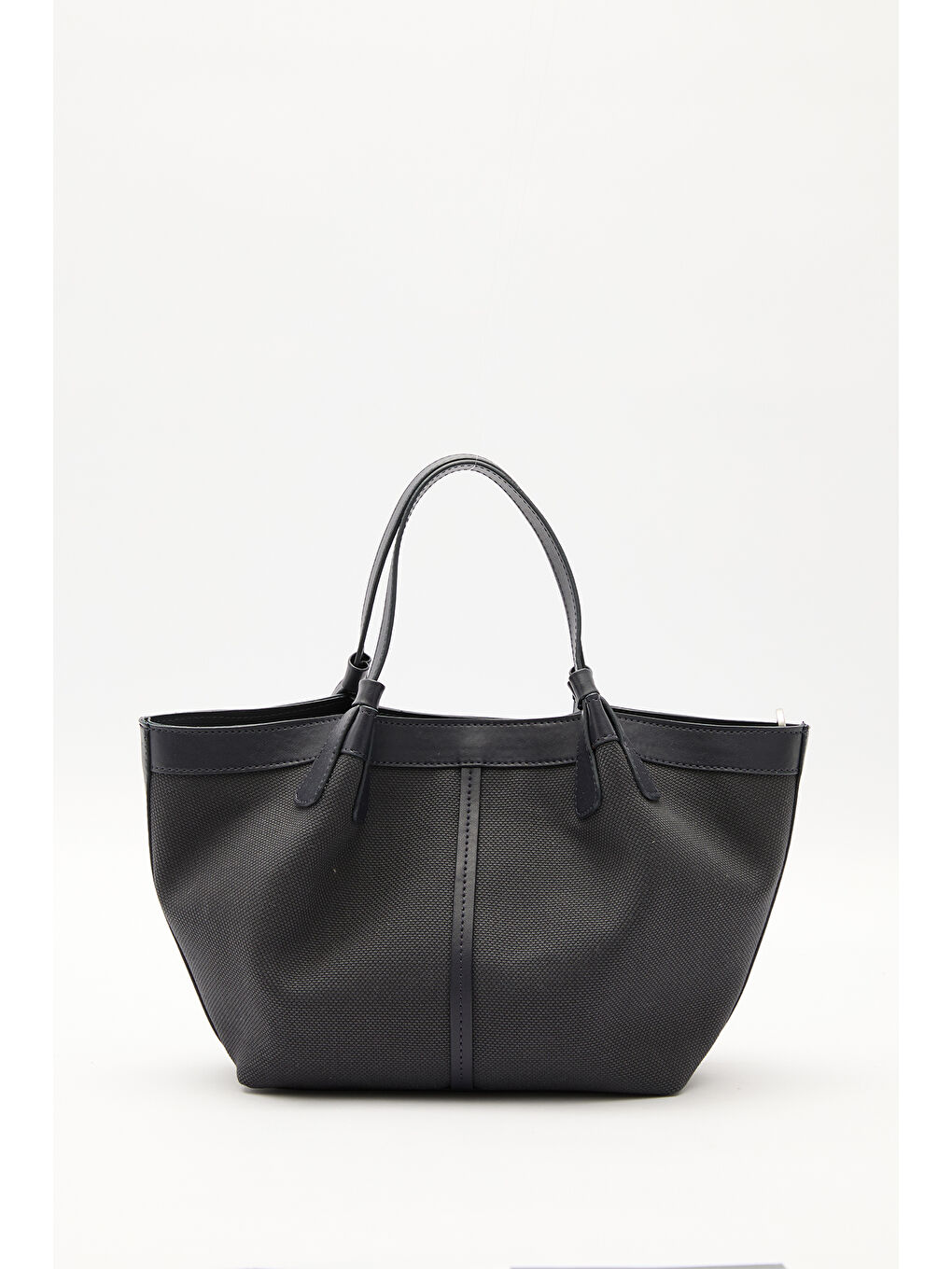 Kanvas Dikiş Detaylı Mini Çanta Lacivert-3