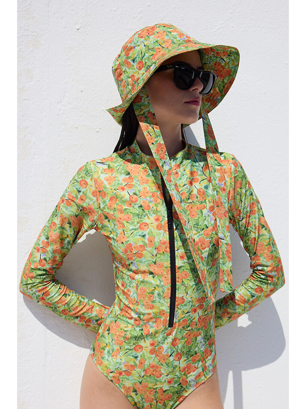 Pembe Bağlamalı Bucket Şapka Peach-1