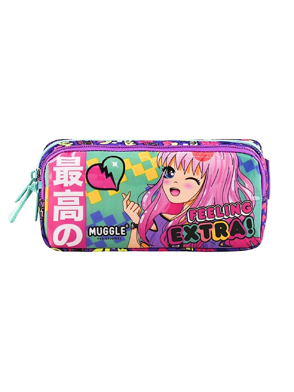 2 Bölmeli Anime Kalemlik Pembe (MU-9058)