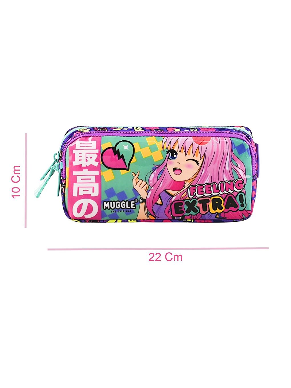 2 Bölmeli Anime Kalemlik Pembe (MU-9058)-1