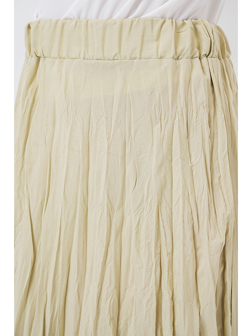 Kadın Uzun Kırışık Etek 8042 - A.Haki-4