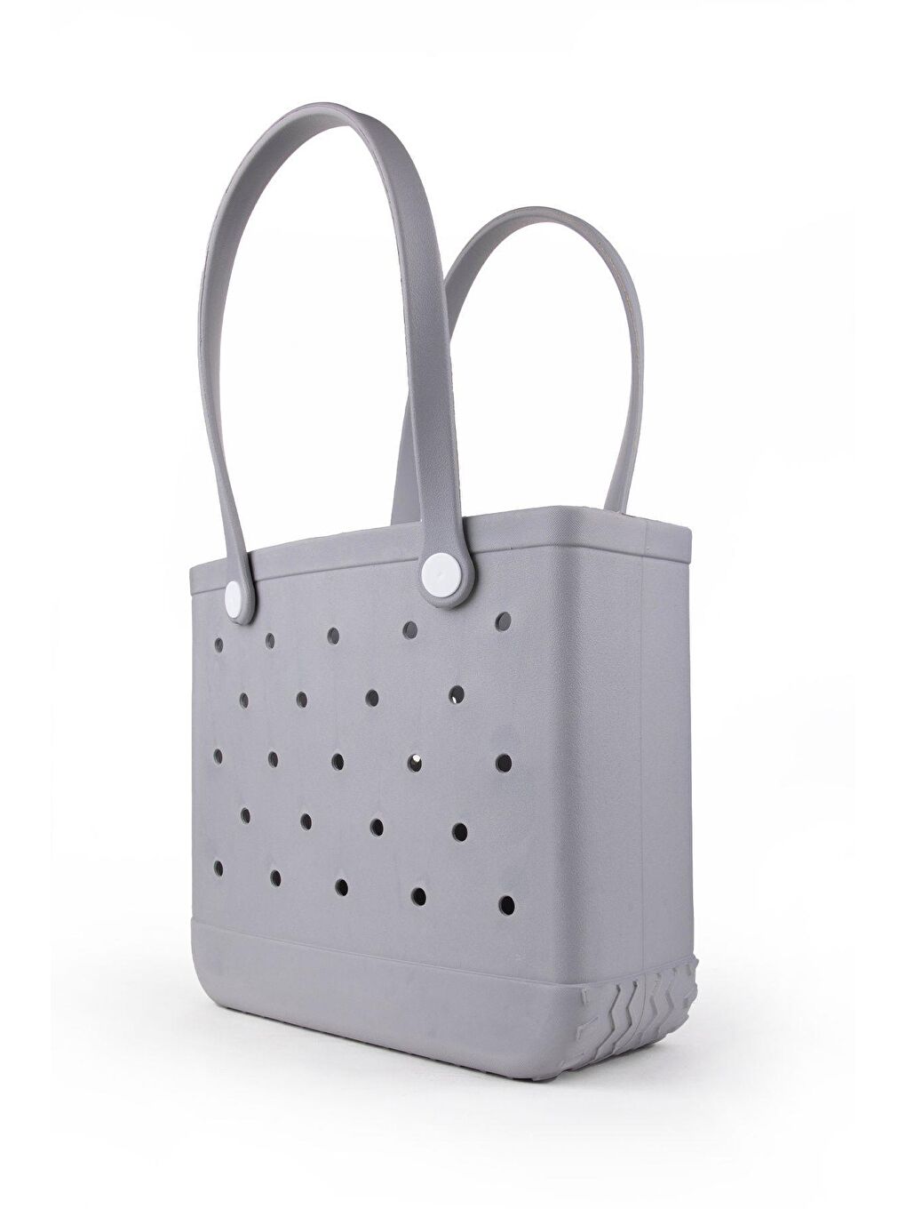 Gri Su Geçirmez Delikli Kadın Plaj Çantası