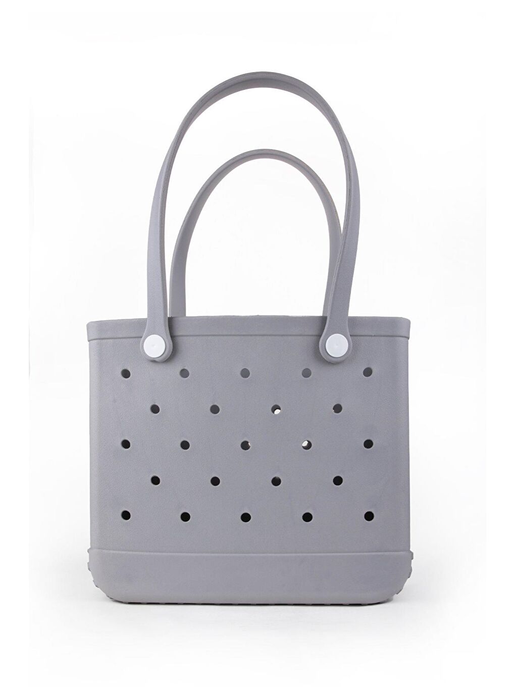 Gri Su Geçirmez Delikli Kadın Plaj Çantası-1