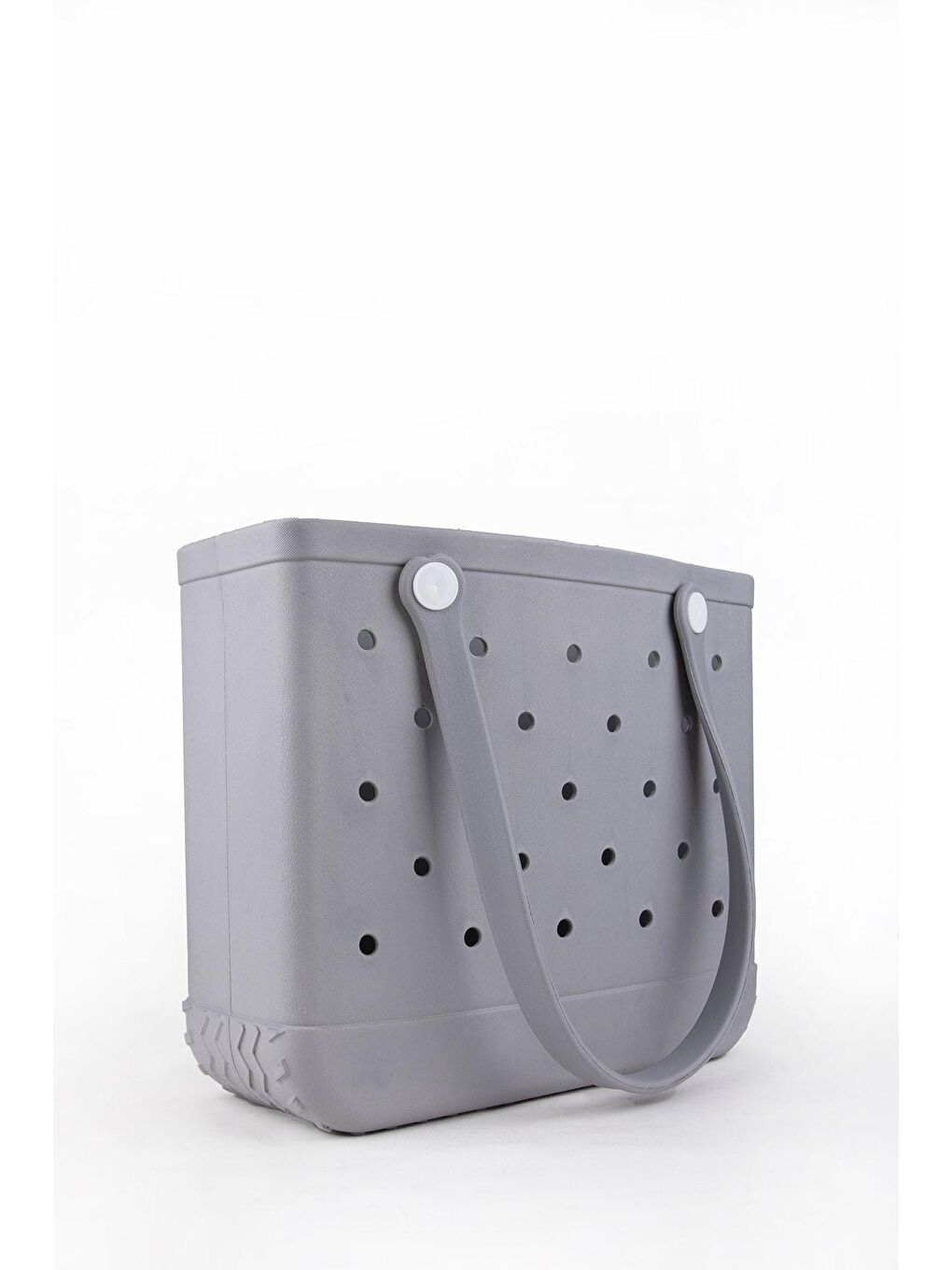Gri Su Geçirmez Delikli Kadın Plaj Çantası-4