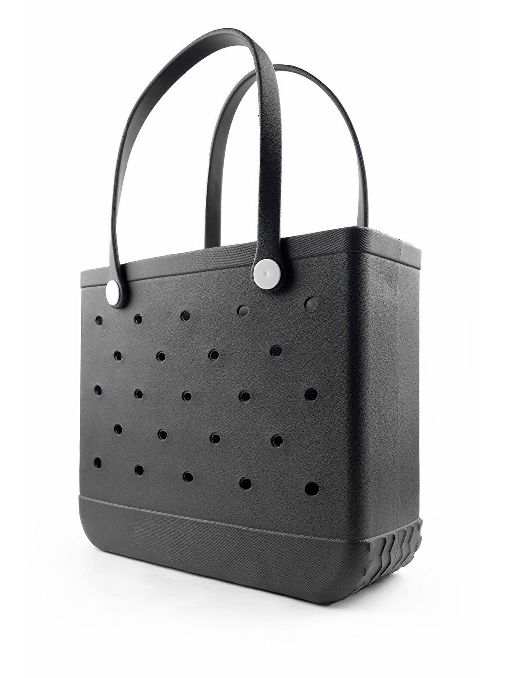 Siyah Su Geçirmez Delikli Kadın Plaj Çantası