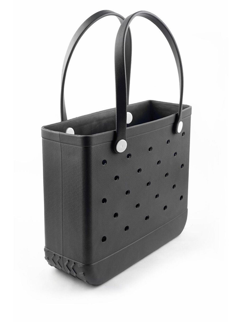 Siyah Su Geçirmez Delikli Kadın Plaj Çantası-2