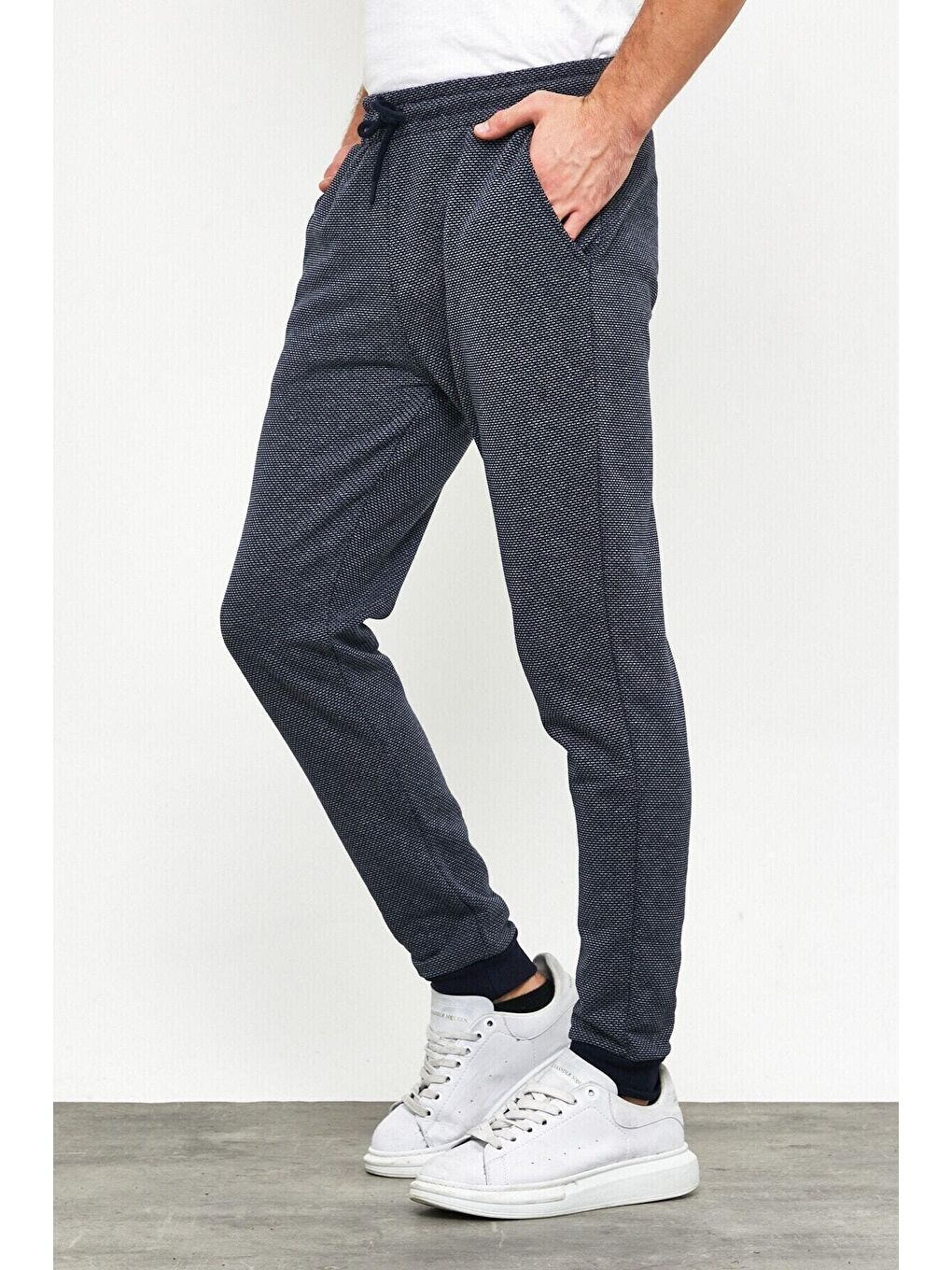 MMETALIC Lacivert Erkek İçi Polarlı Slim Fit Paça Lastikli  Jogger Eşofman Altı