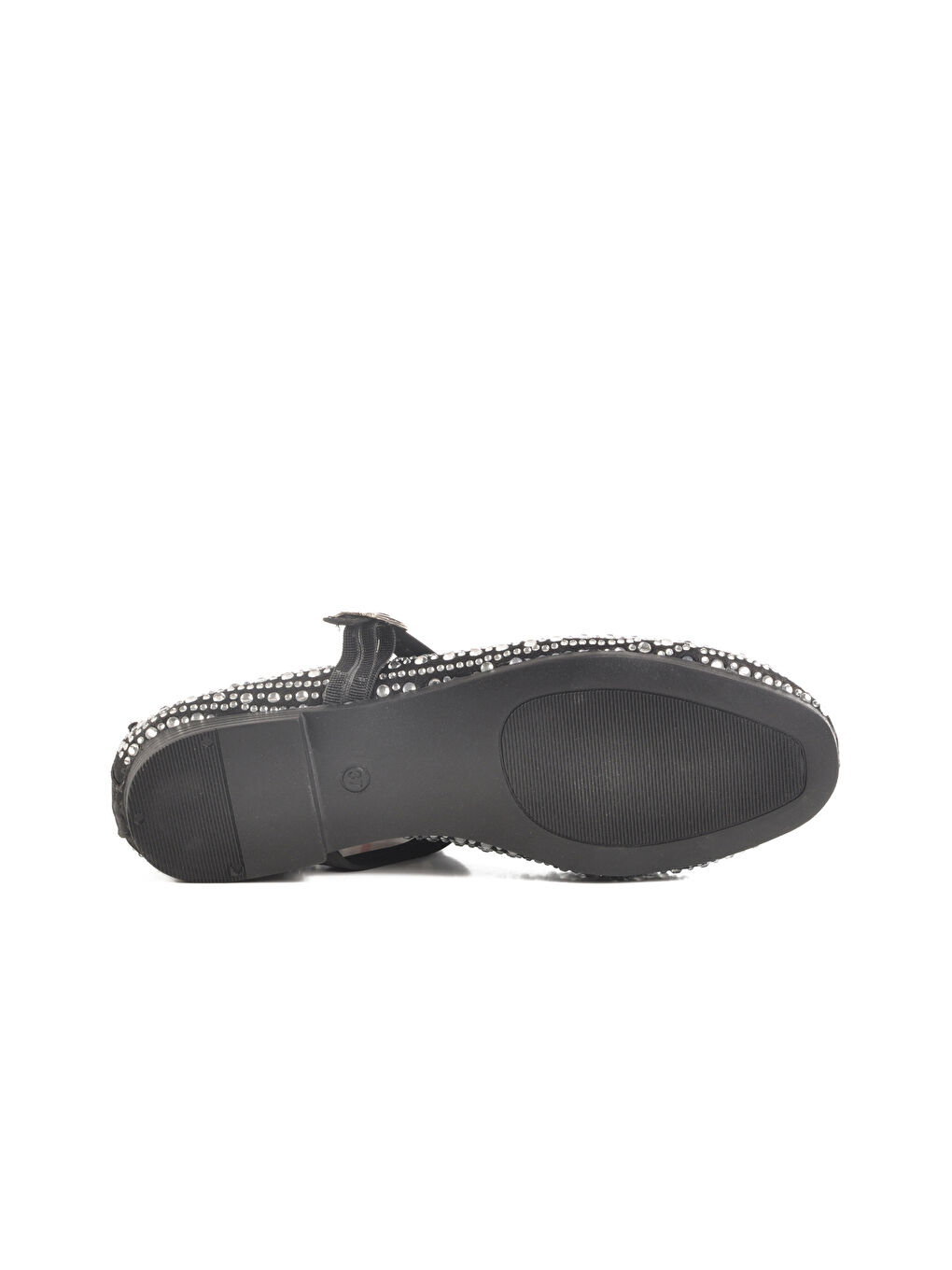 Siyah Taşlı Tekstil Kadın Babet 038 Z-4