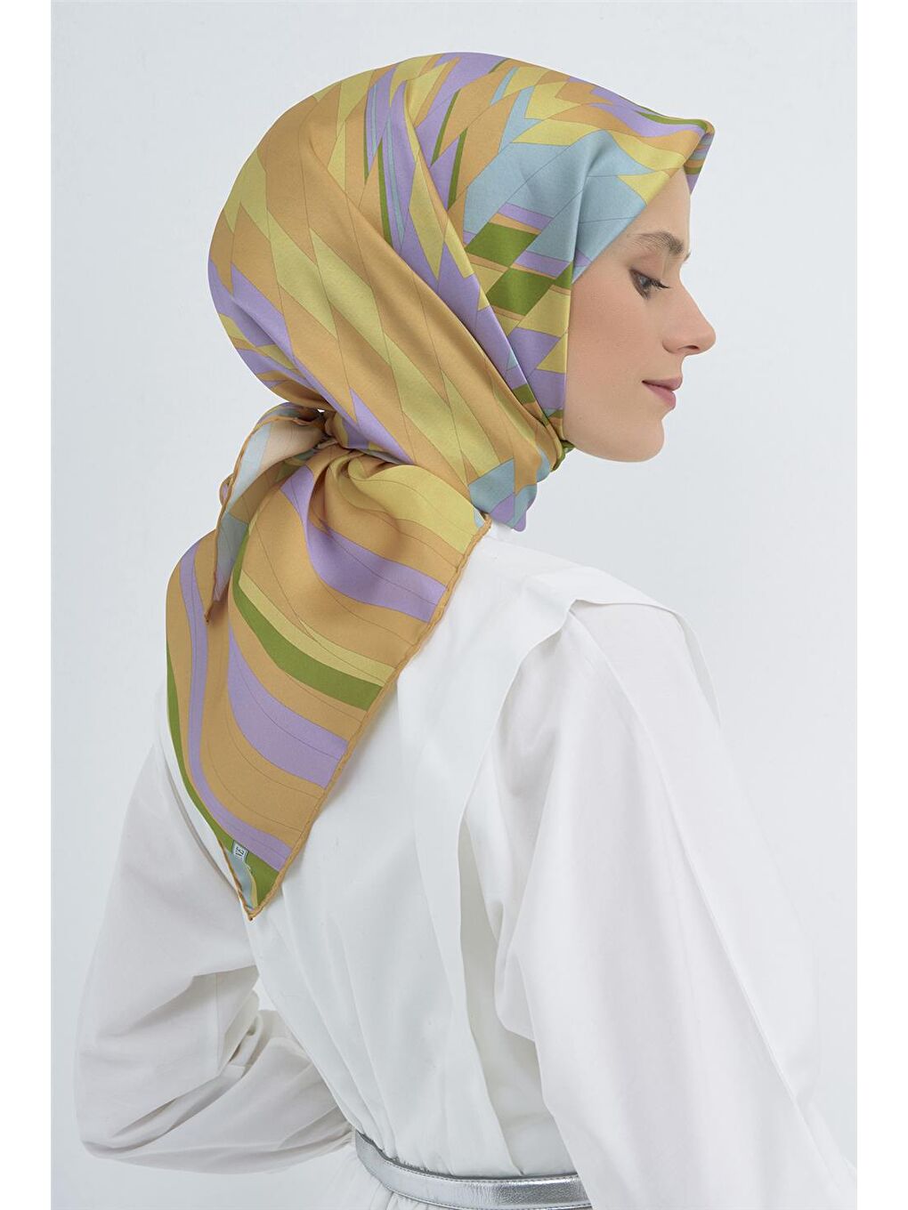 Sarı Saf İpek Sura Eşarp 9507D 50-3