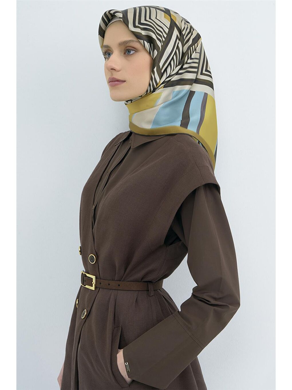 Karışık Saf İpek Twill Eşarp 9534D 81