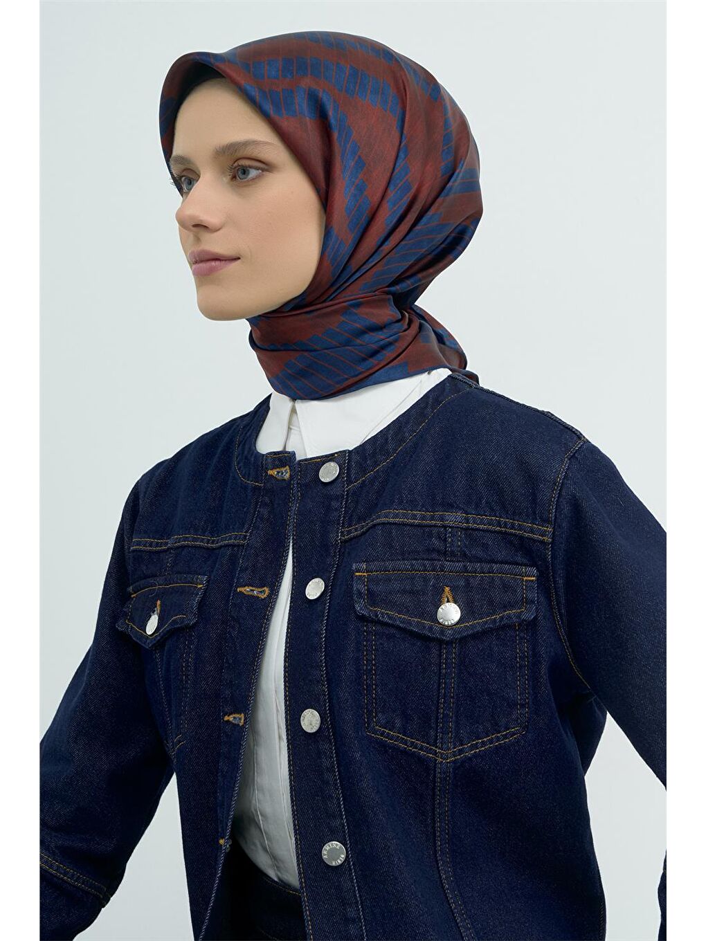 Kahverengi Saf İpek Sura Eşarp 9525D 59-1