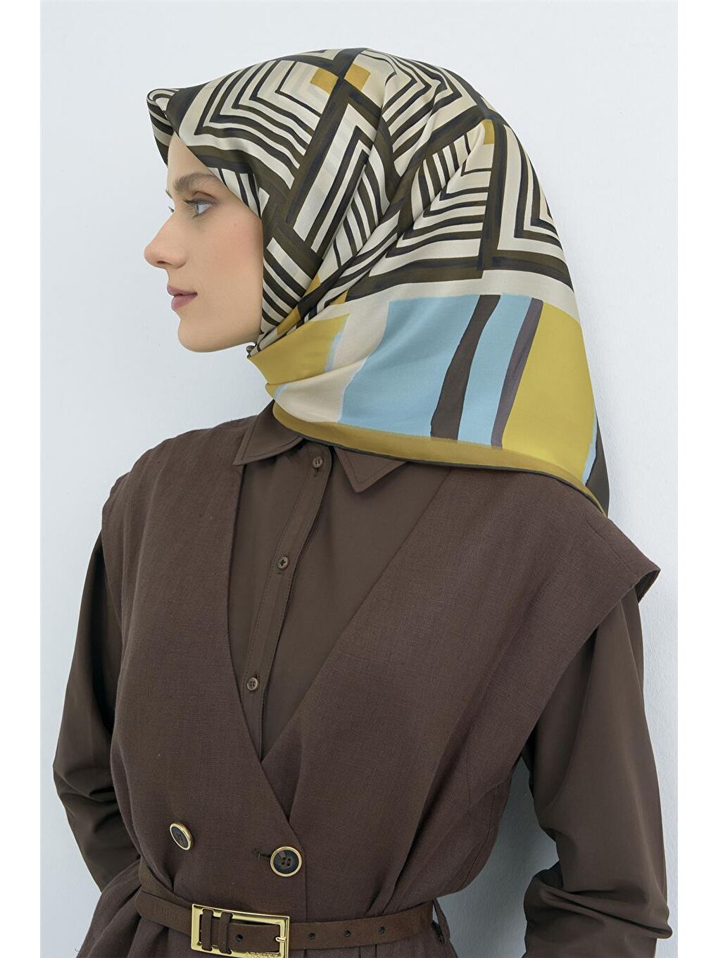 Karışık Saf İpek Twill Eşarp 9534D 81-2