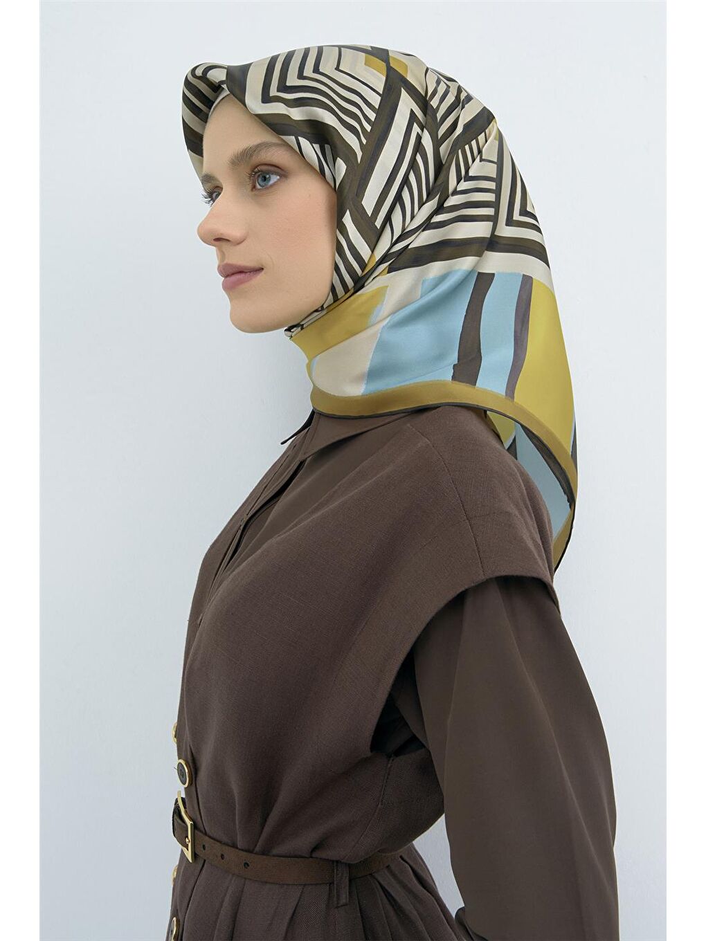 Karışık Saf İpek Twill Eşarp 9534D 81-3