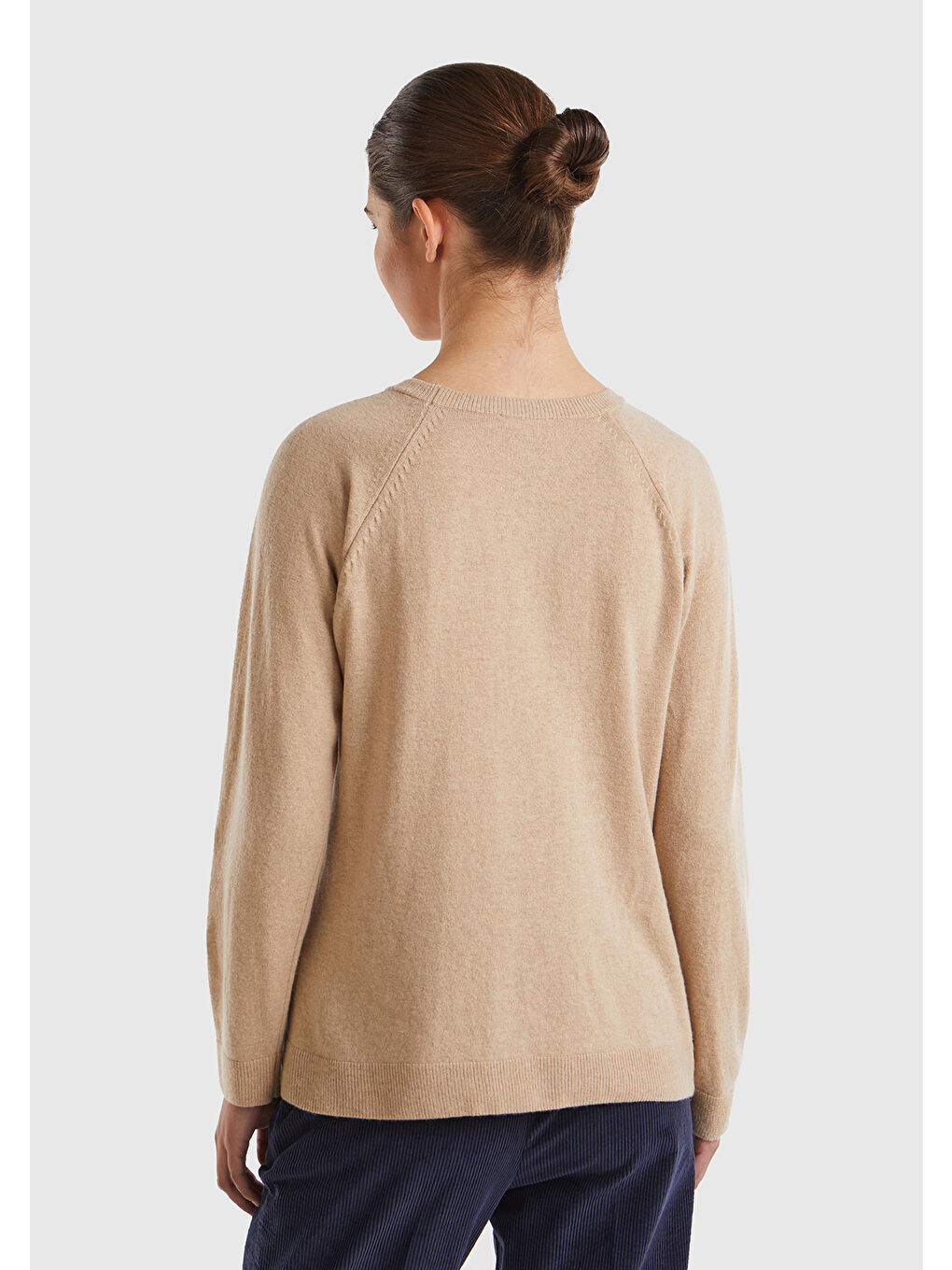 Kahverengi Kadın Sütlü Kahve Kaşmir Karışımlı Kazak-2