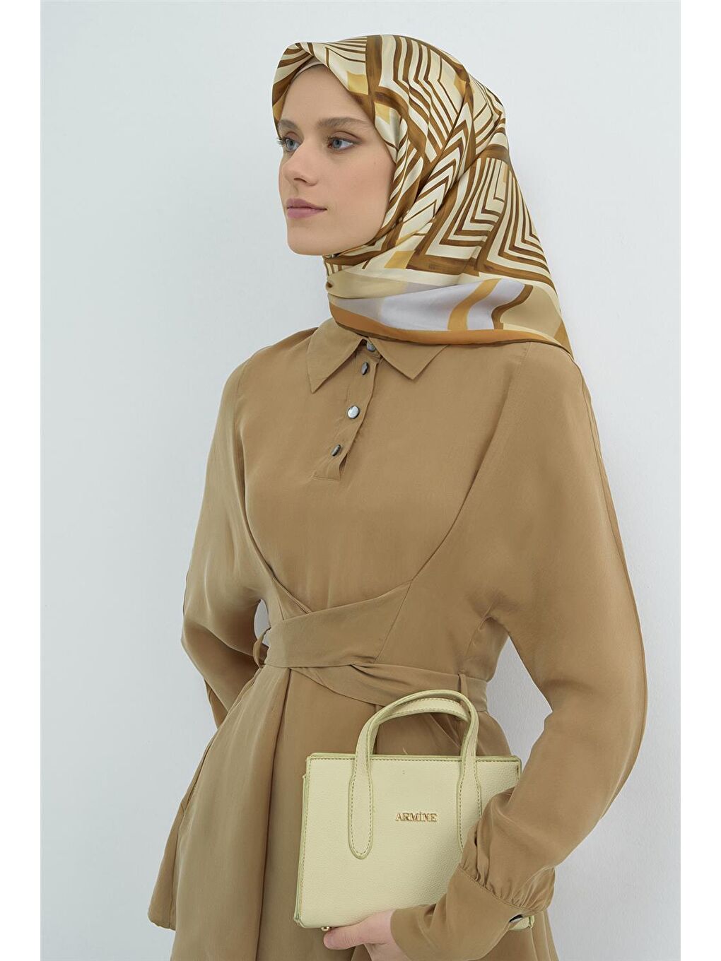 Sarı Saf İpek Twill Eşarp 9534D 31