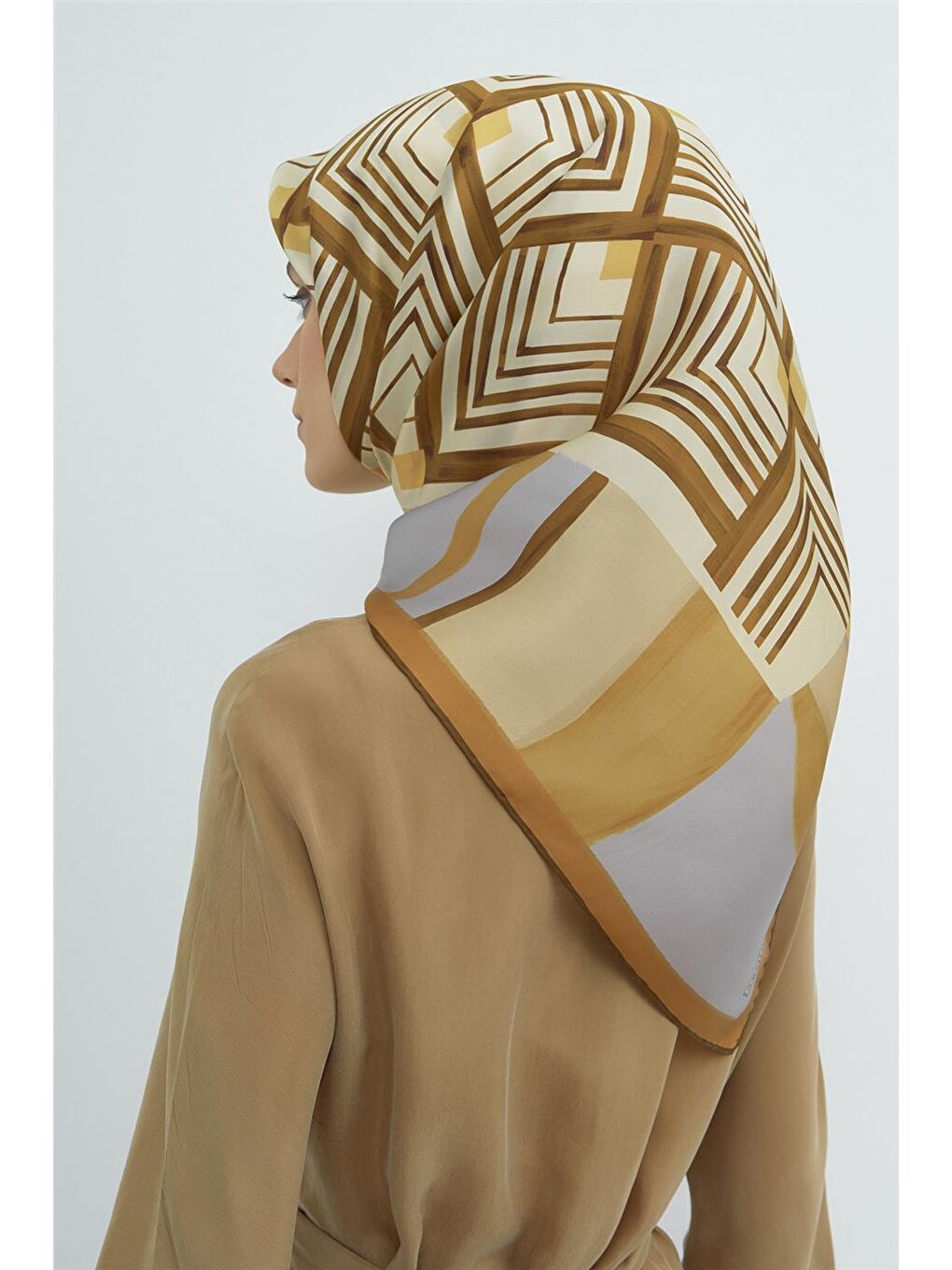 Sarı Saf İpek Twill Eşarp 9534D 31-3