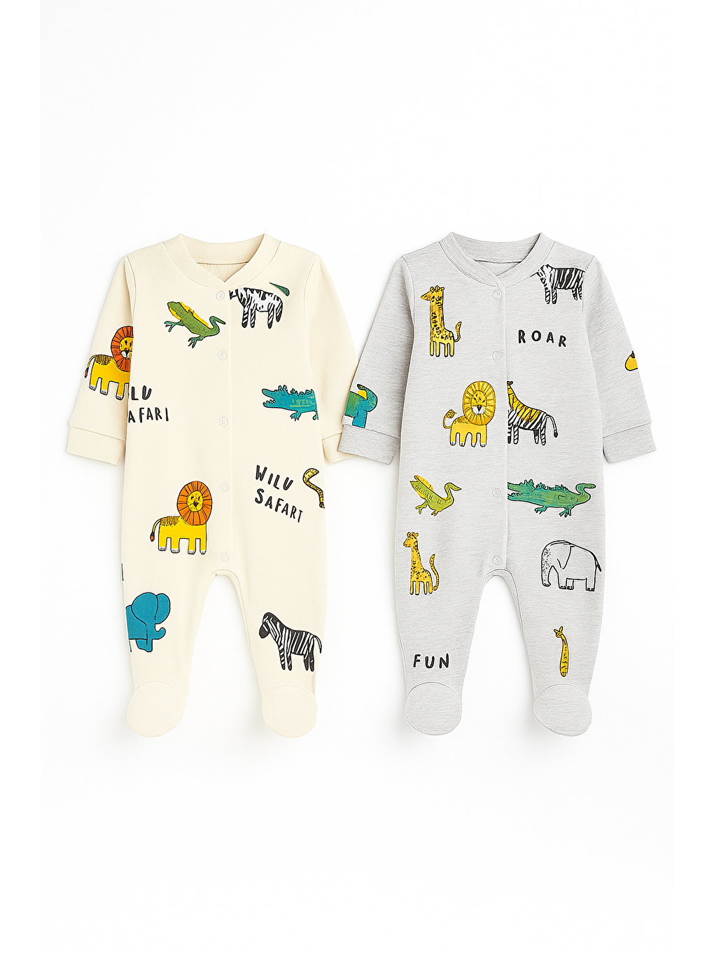 Bej Safari Desenli Pamuklu 2li Tulum Takımı-1