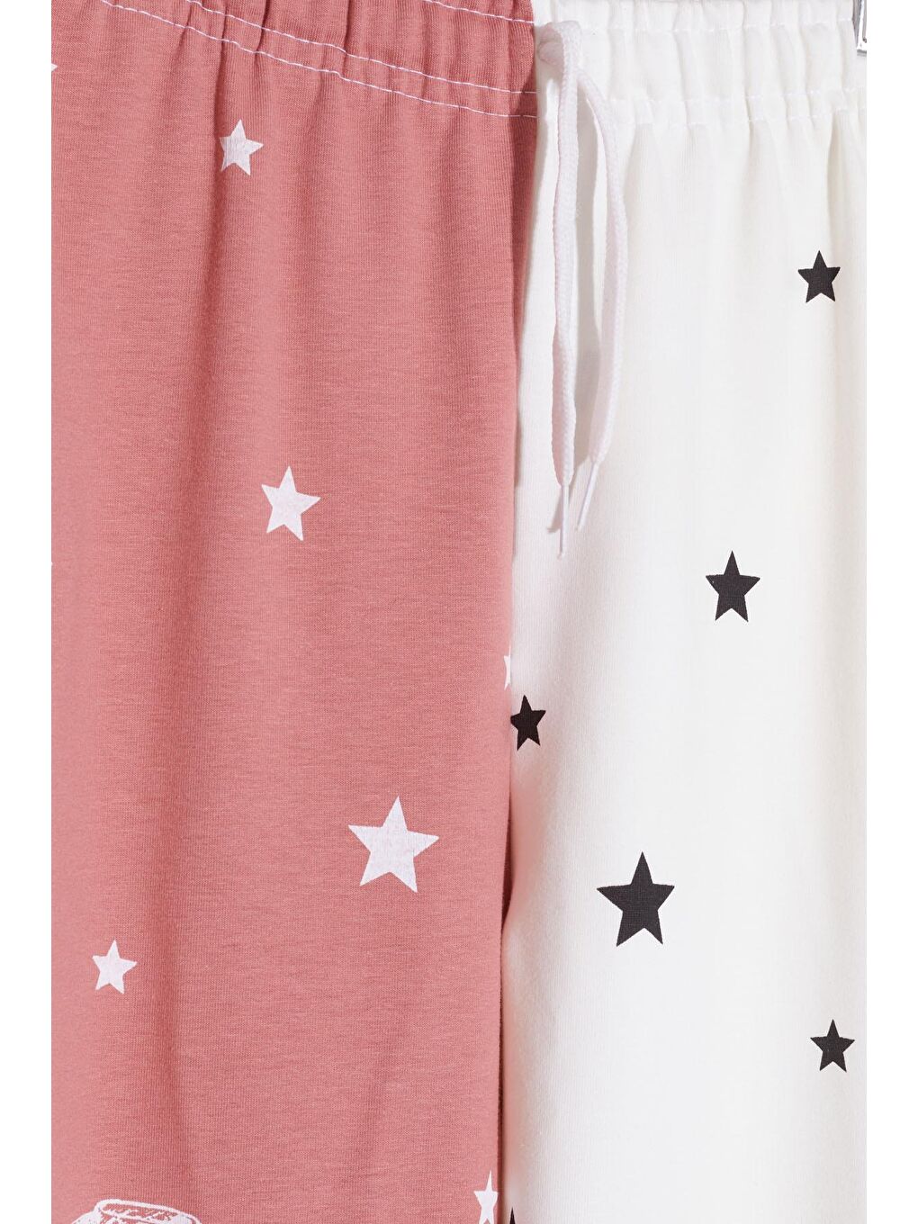 Pembe Kız Çocuk Gül Kurusu Yıldız Desenli 9-16 Yaş Eşofman Altı 2068-5-1